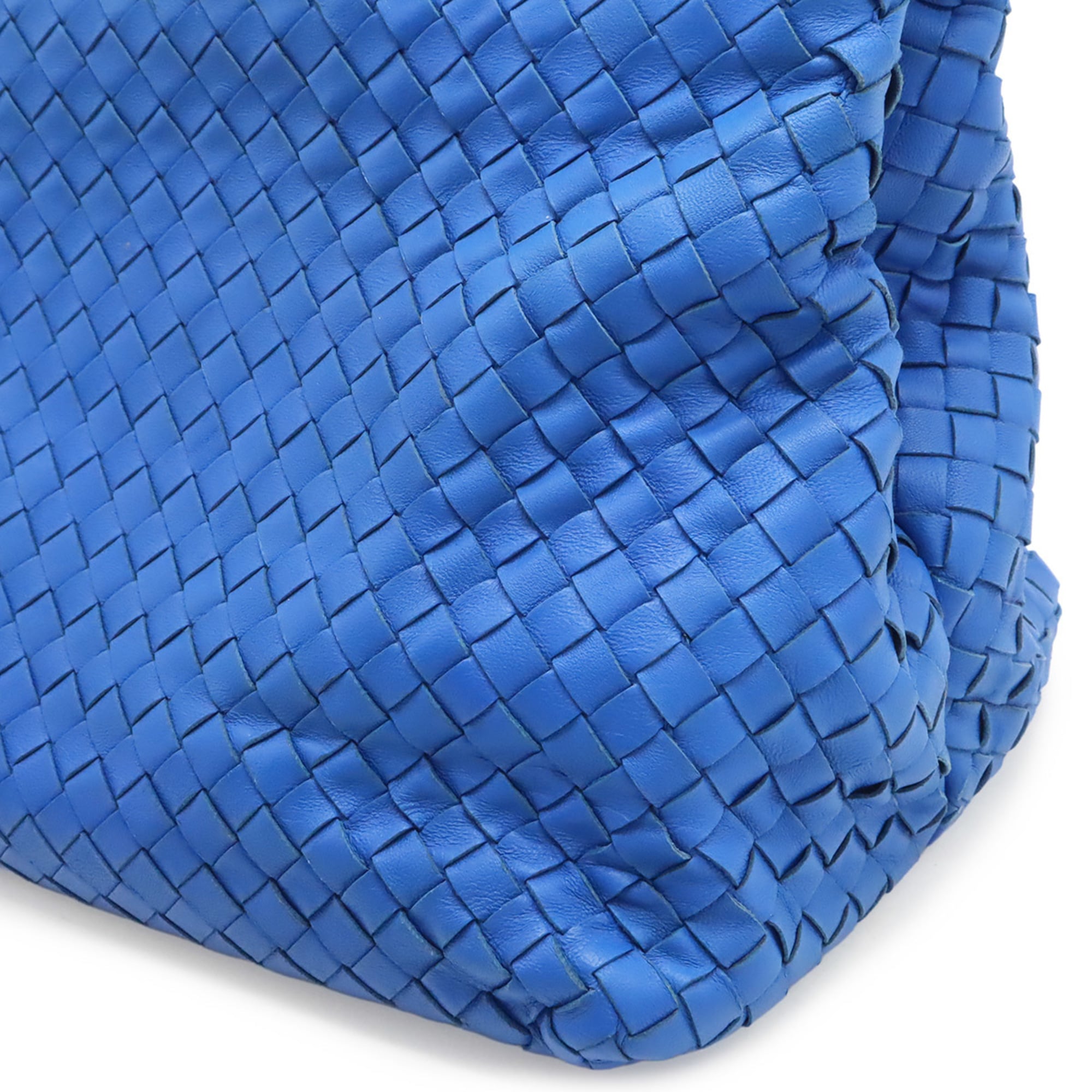 Bottega Veneta Blue Leather Shoulder Bag Tote Bag (Pre-Owned)