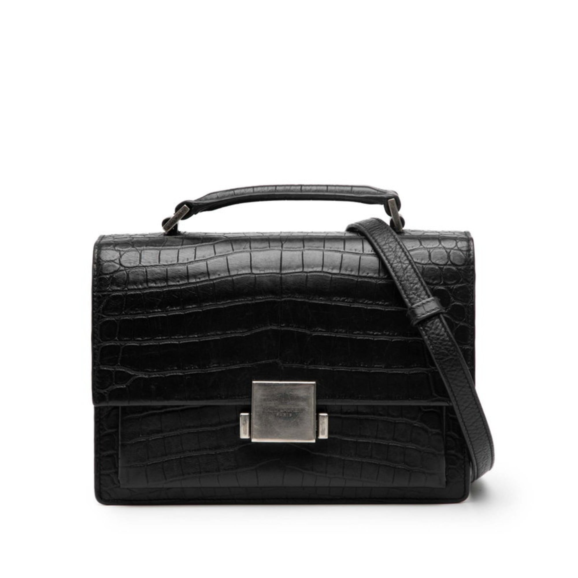 Saint Laurent Black Leather Handbag Shoulder Bag (Pre-Owned)