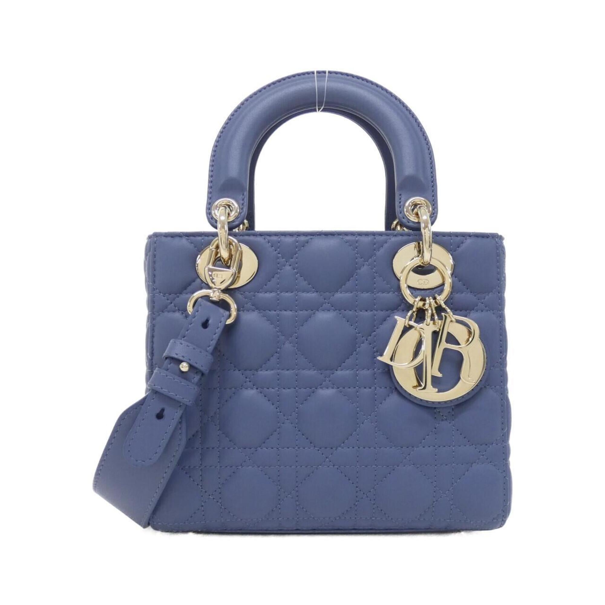 Christian Dior Lady Dior Blue Leather Handbag (Pre-Owned)