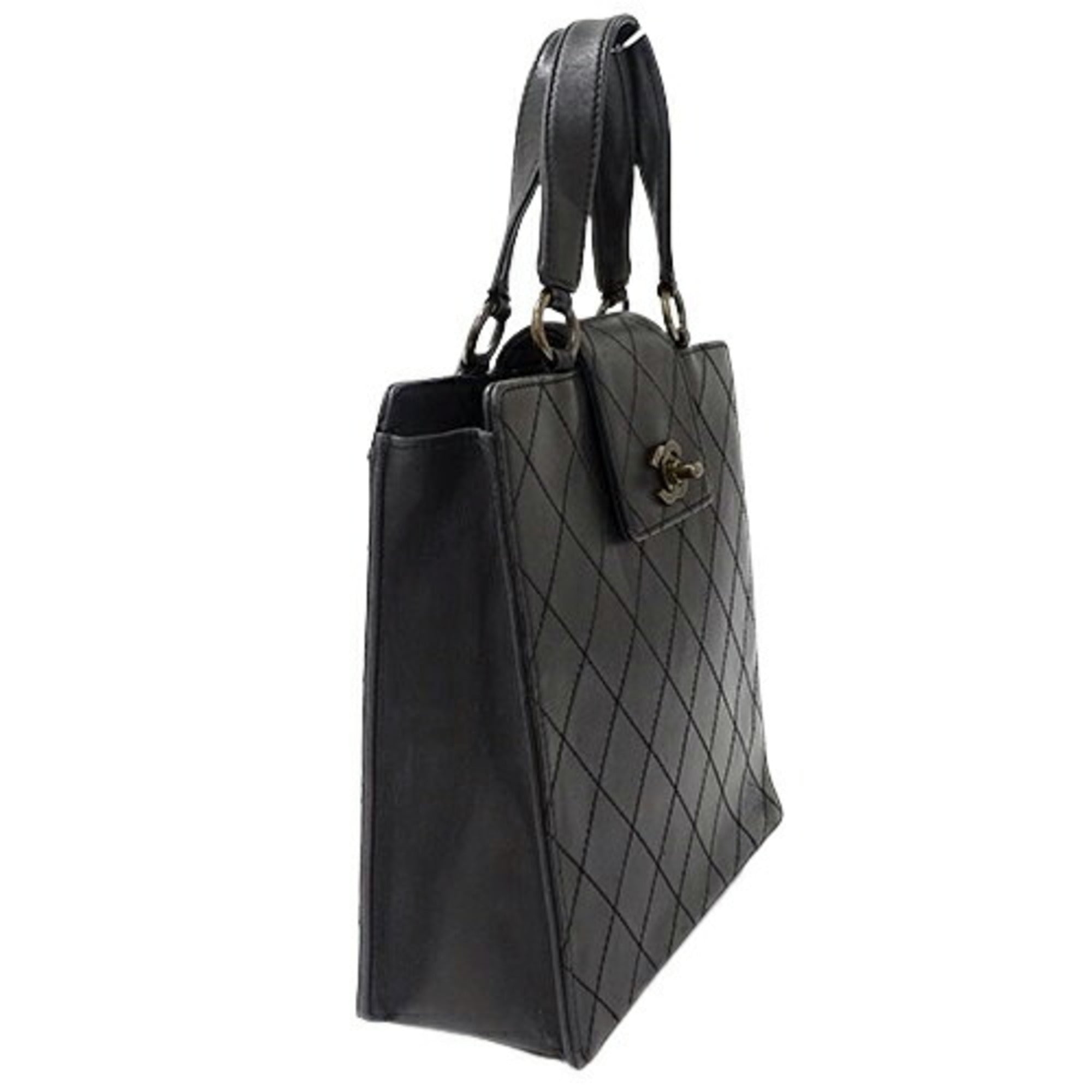 Chanel Black Leather Handbag (Pre-Owned)
