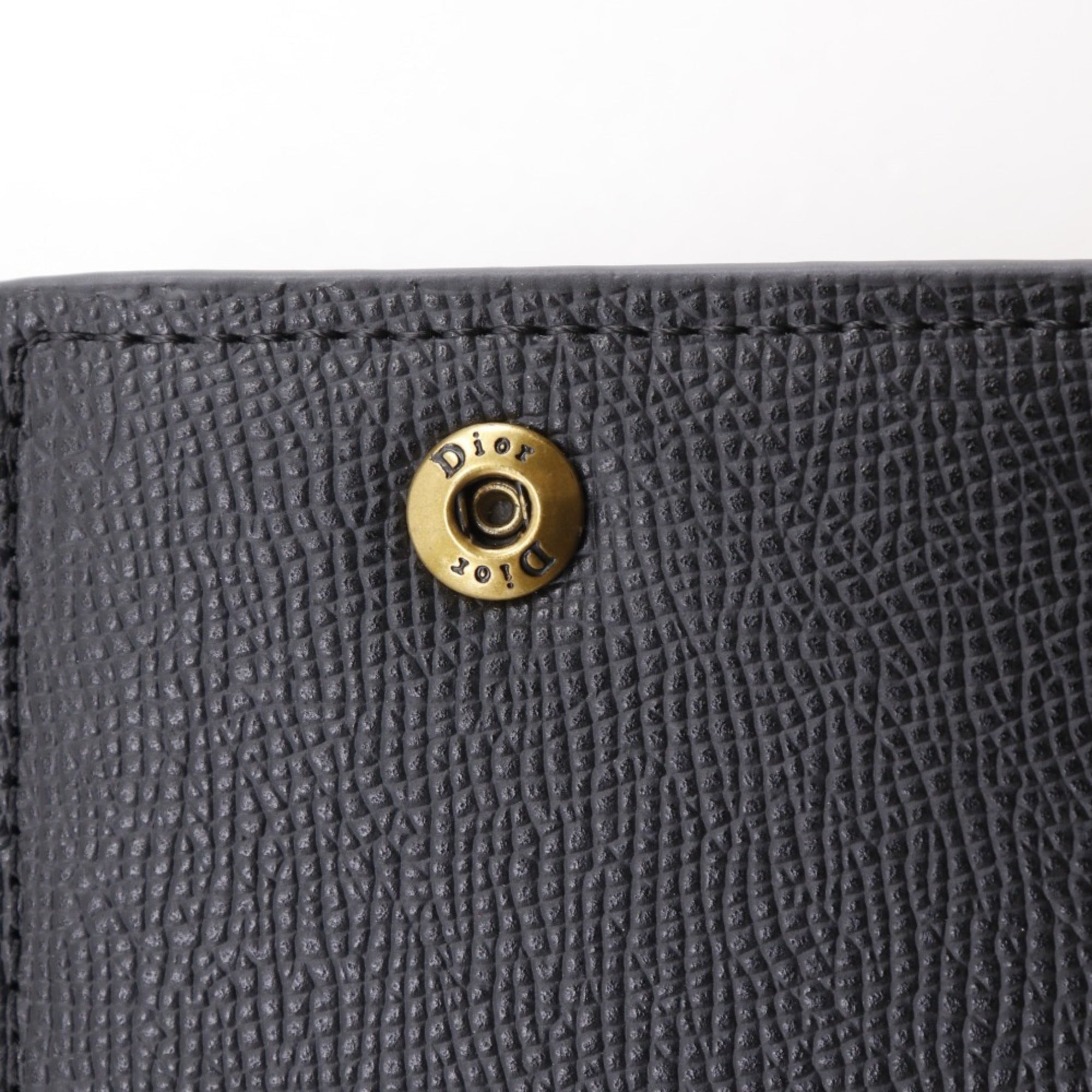 Christian Dior Black Leather Wallet (Tri-Fold) (Pre-Owned)