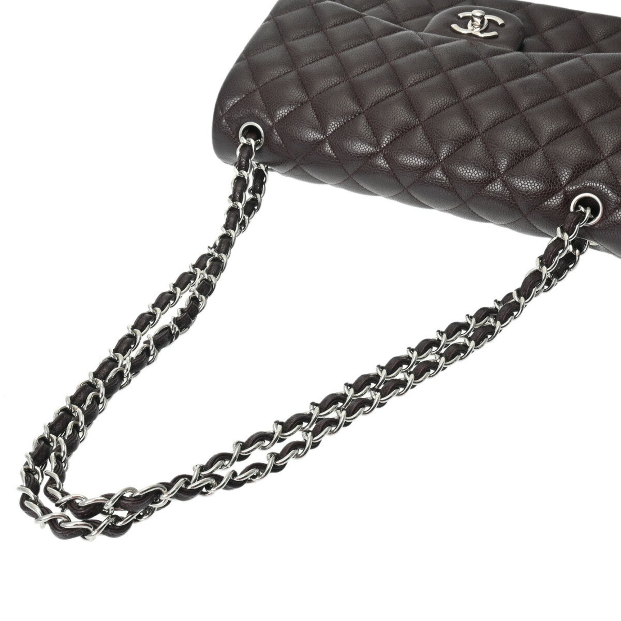 Chanel Purple Caviar Leather Shoulder Bag (Pre-Owned)