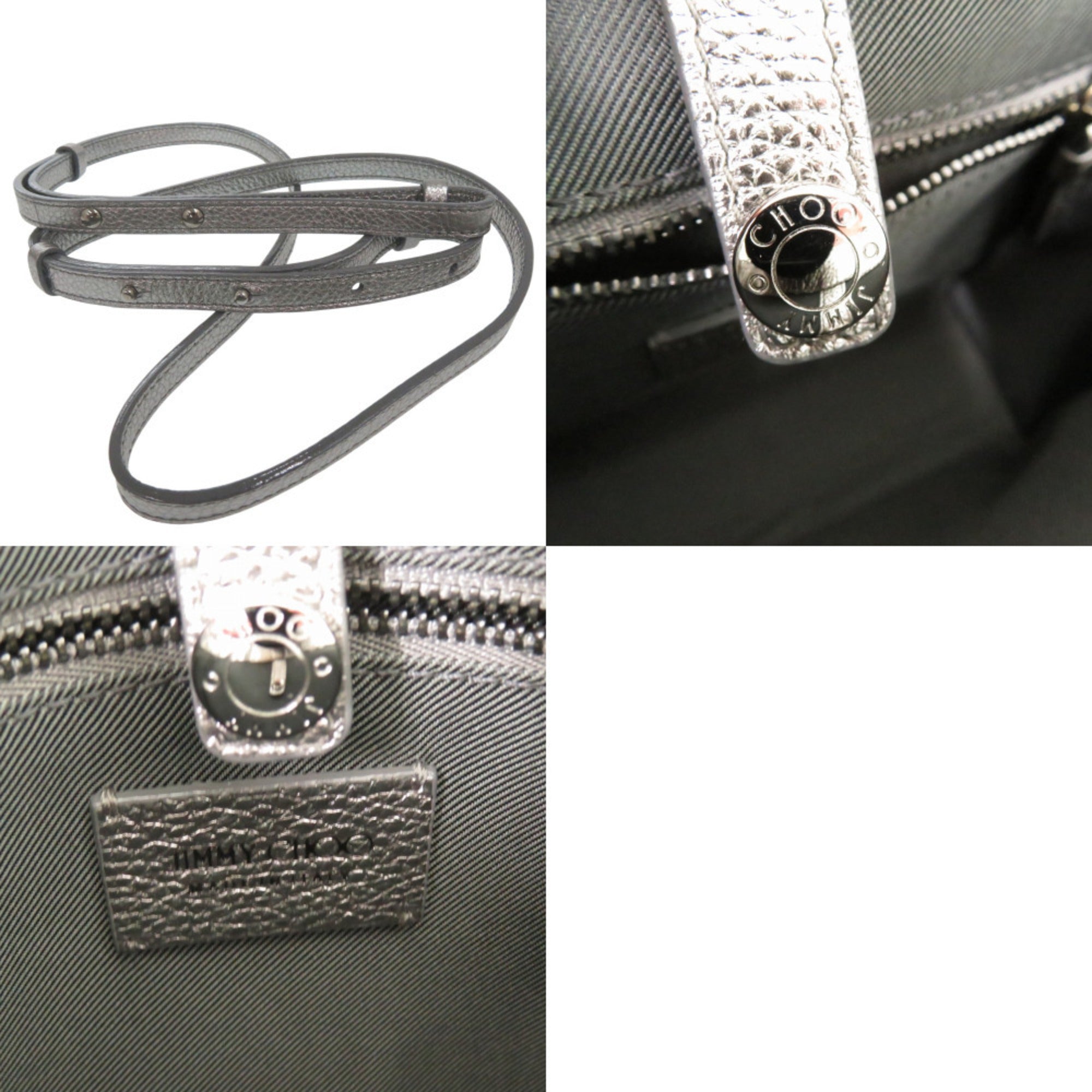 Jimmy Choo Silver Leather Handbag (Pre-Owned)