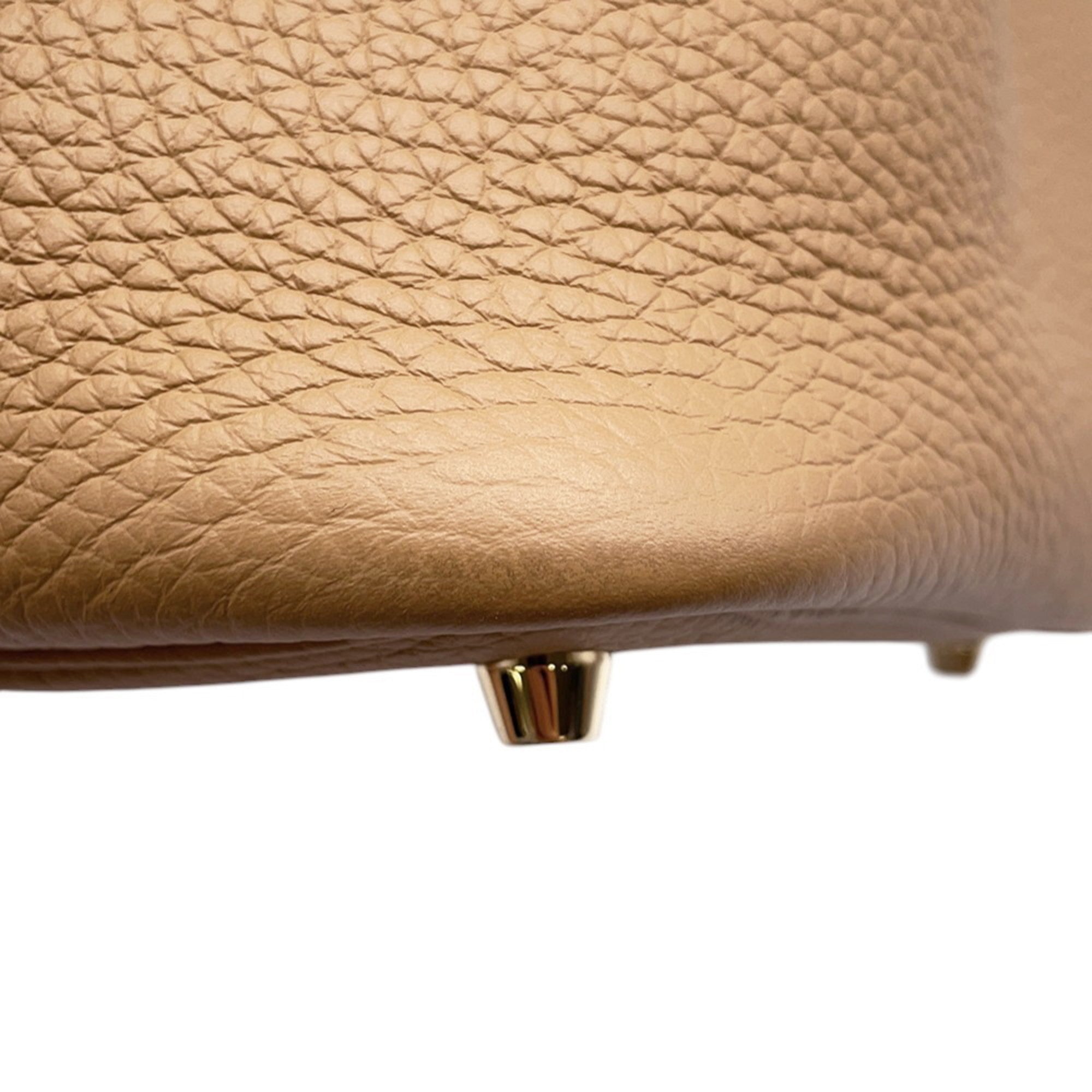 Hermes Beige Brown Taurillon Clemence Leather Handbag (Pre-Owned)
