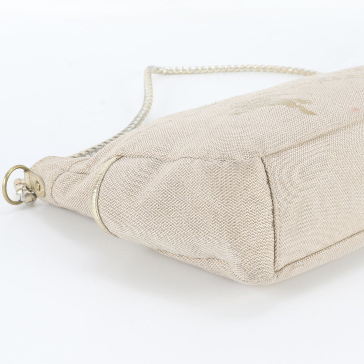 Burberry Beige Leather Canvas Shoulder Bag (Pre-Owned)
