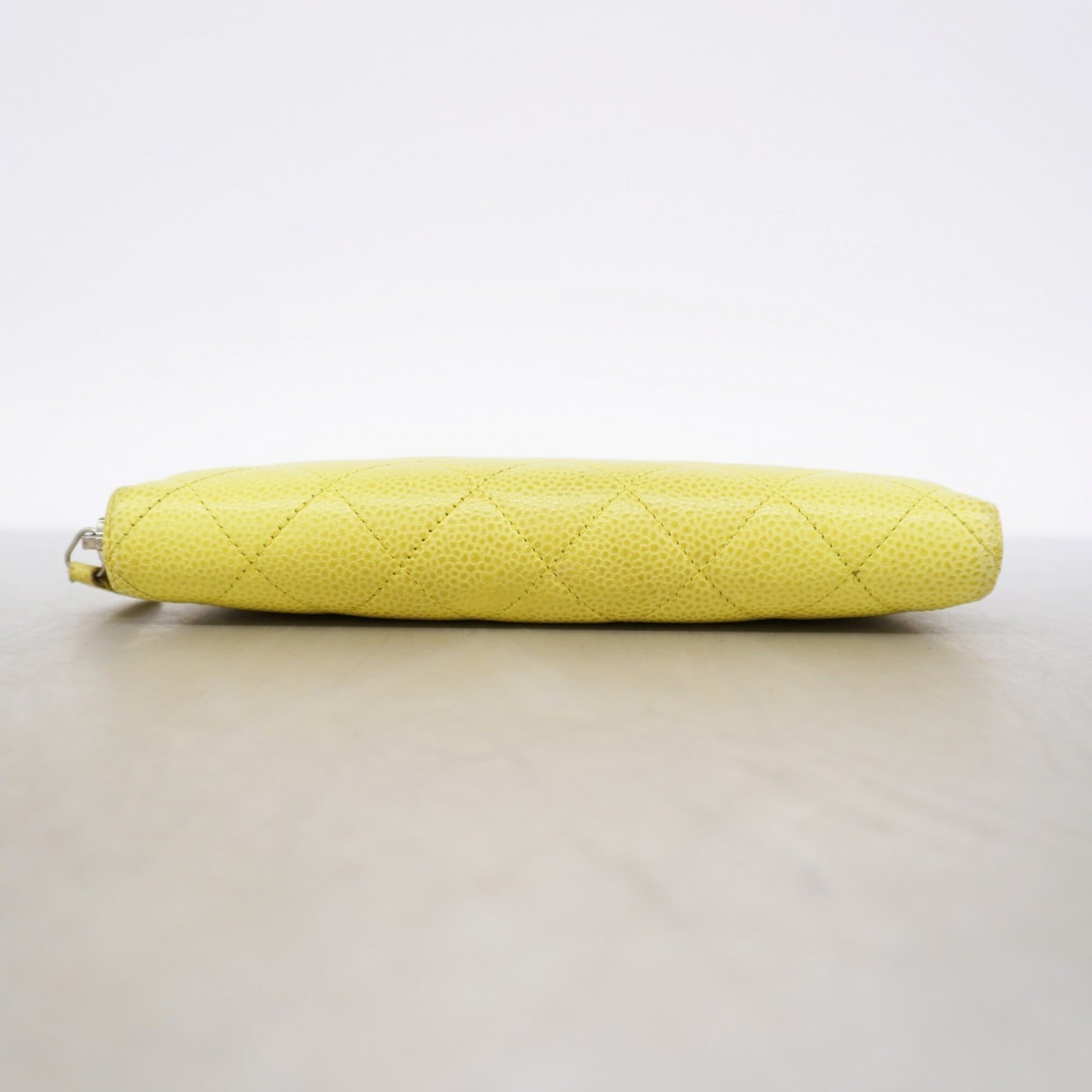 Chanel Yellow Grained Calfskin Long Wallet (Bi-Fold) (Pre-Owned)