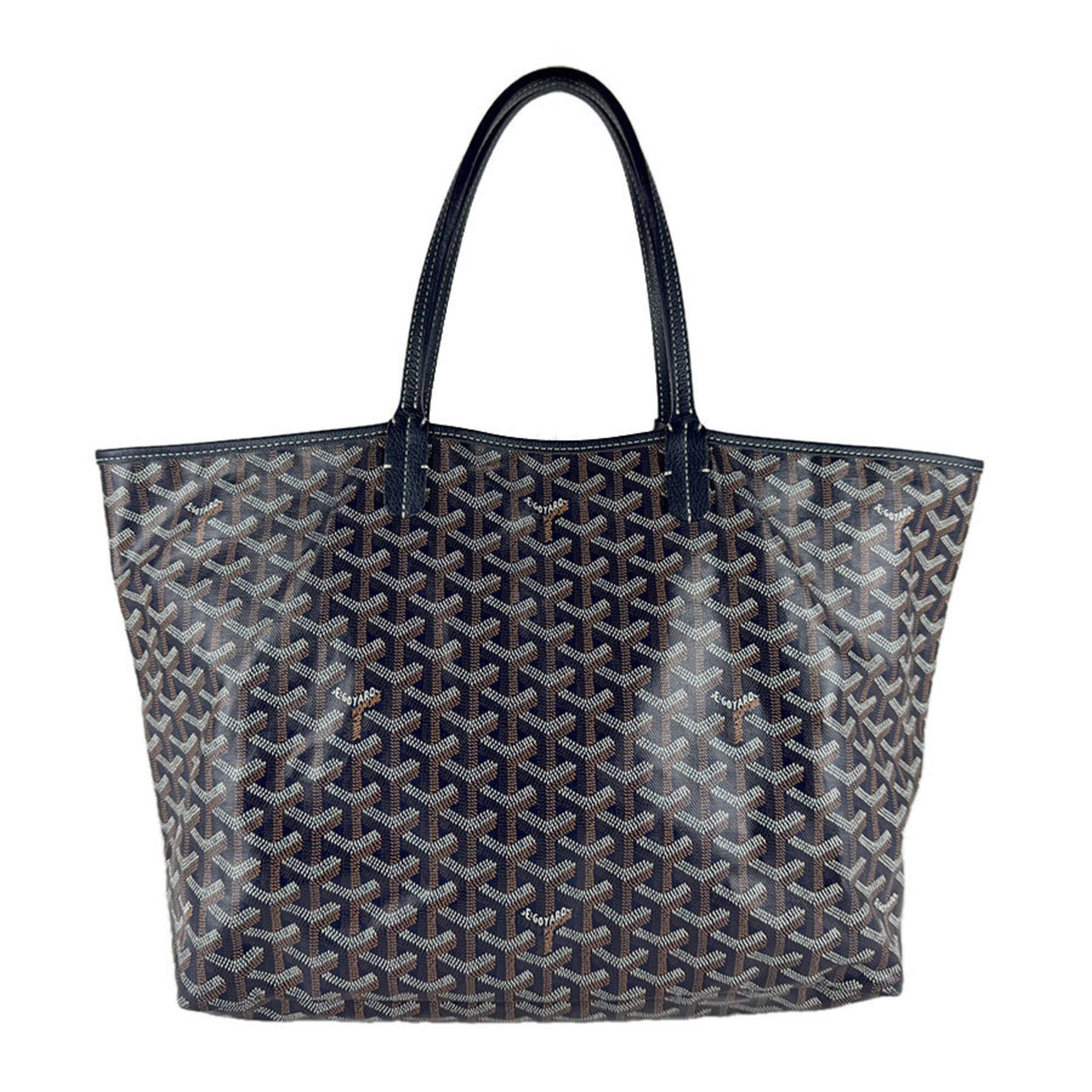 Goyard Brown Navy White Pvc Leather Tote Bag (Pre-Owned)
