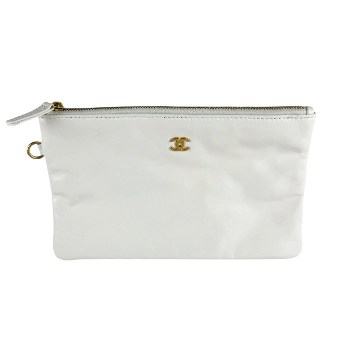Chanel White Leather Shoulder Bag (Pre-Owned)