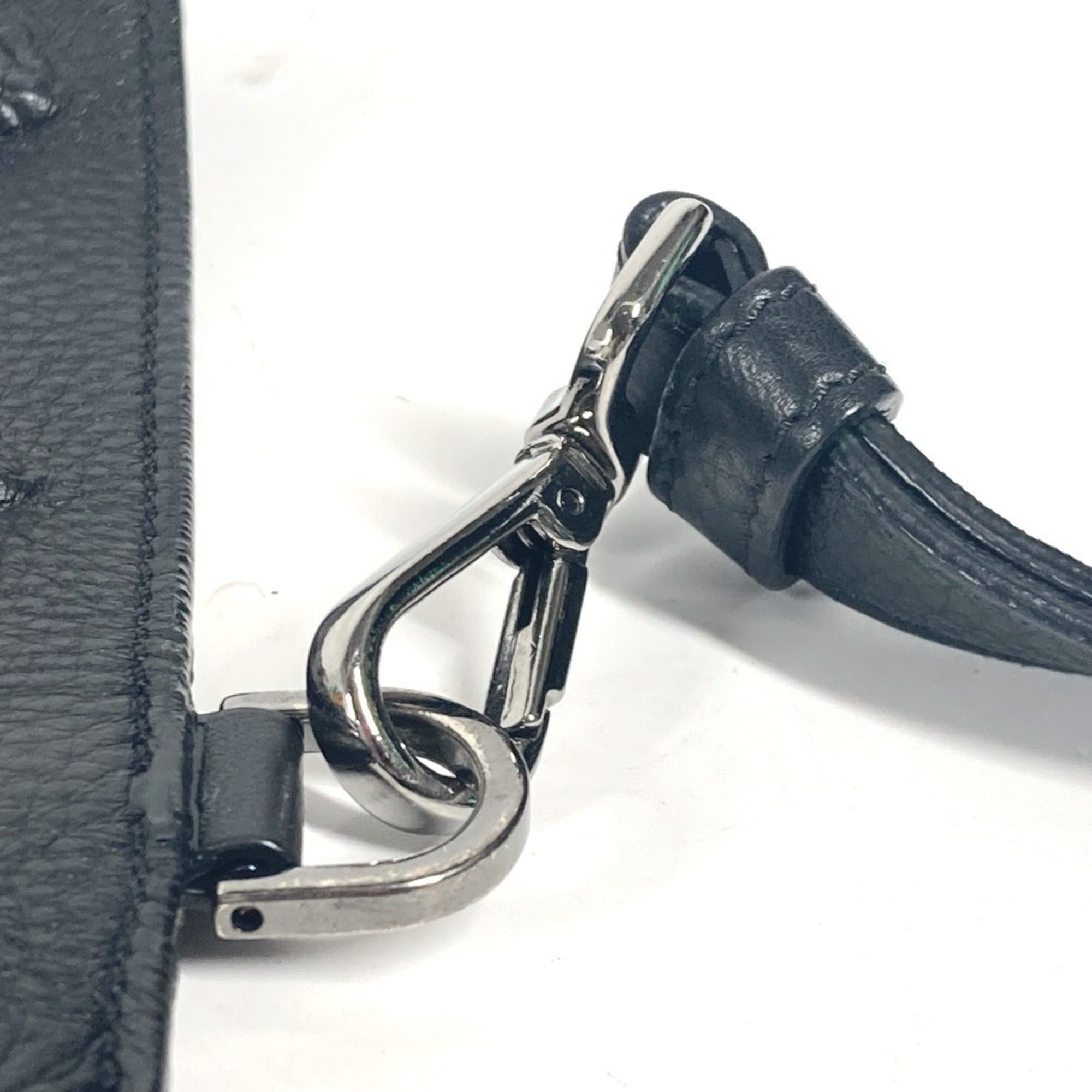 Versace Black Leather Clutch Bag Pouch (Pre-Owned)