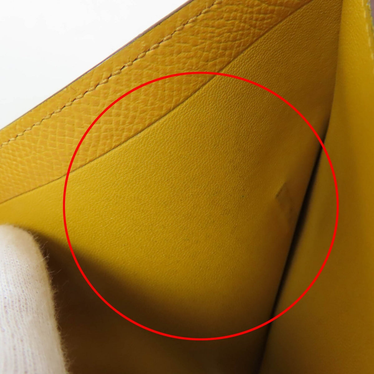 Hermes Yellow Leather Wallet (Bi-Fold) (Pre-Owned)