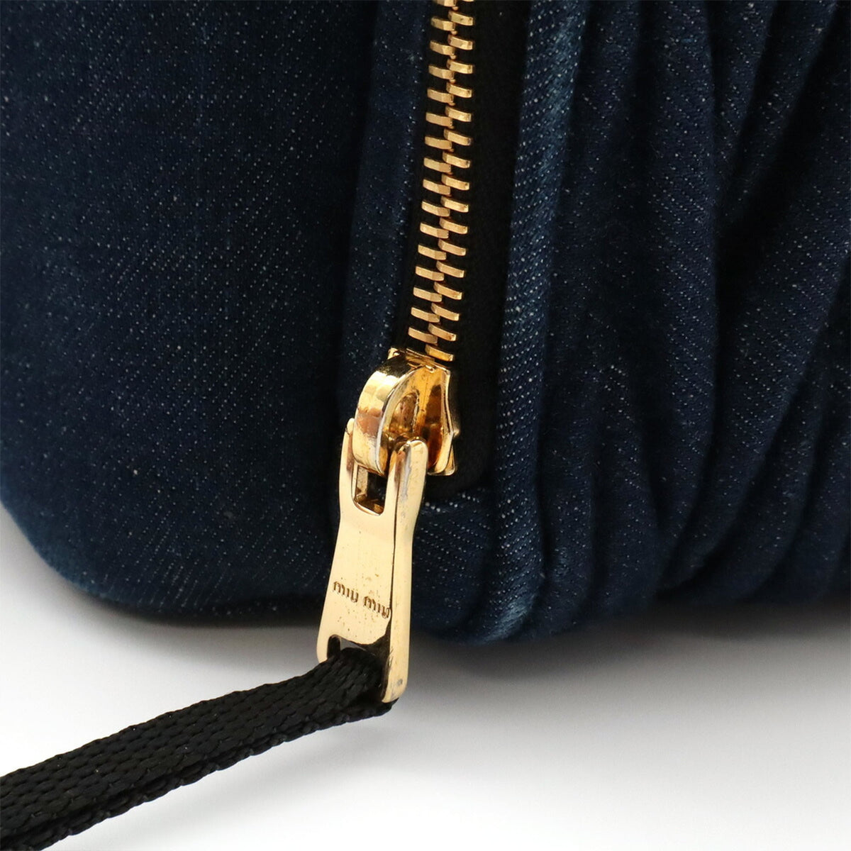 Miu Miu Blue Denim Leather Backpack (Pre-Owned)