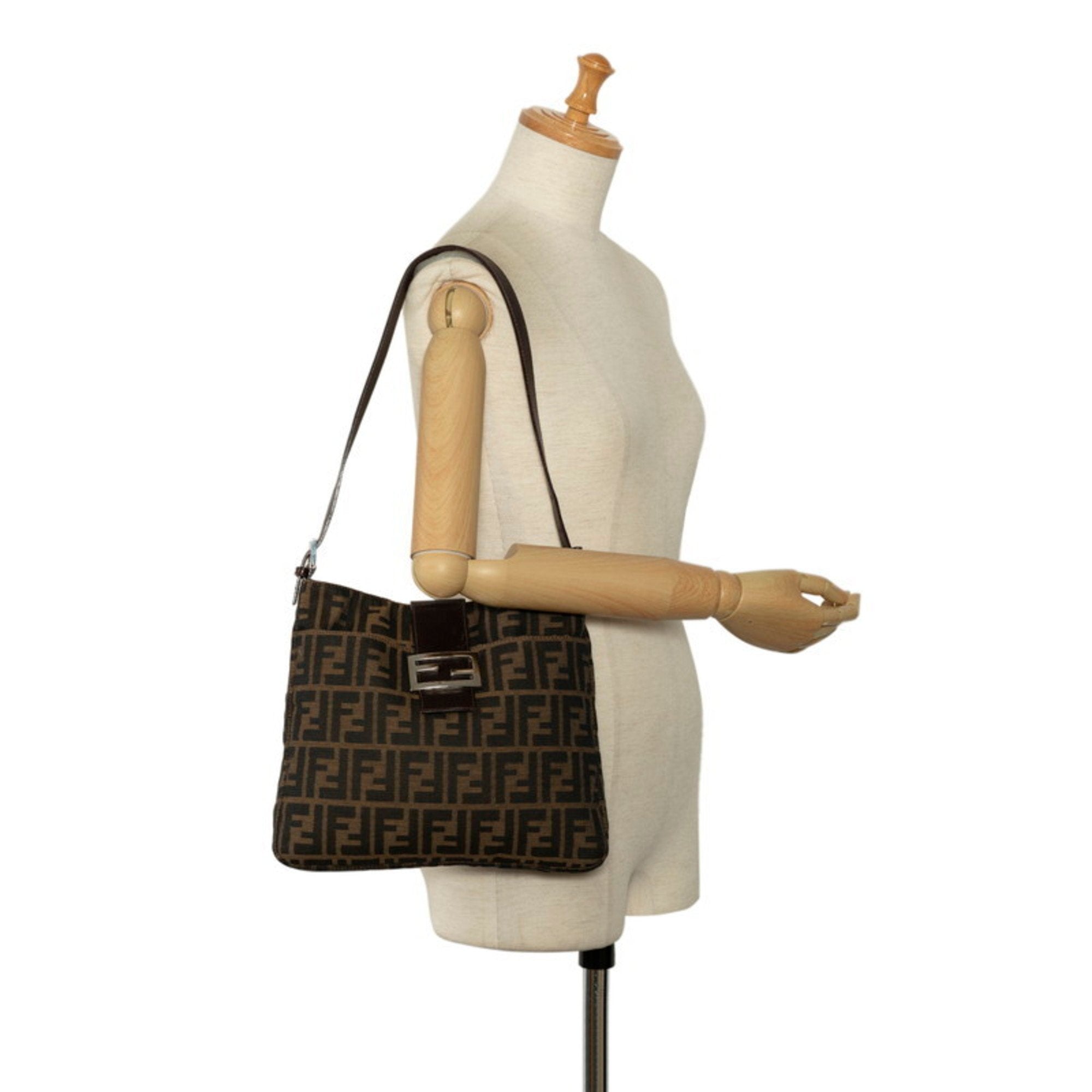 Fendi Brown Canvas Leather Handbag (Pre-Owned)