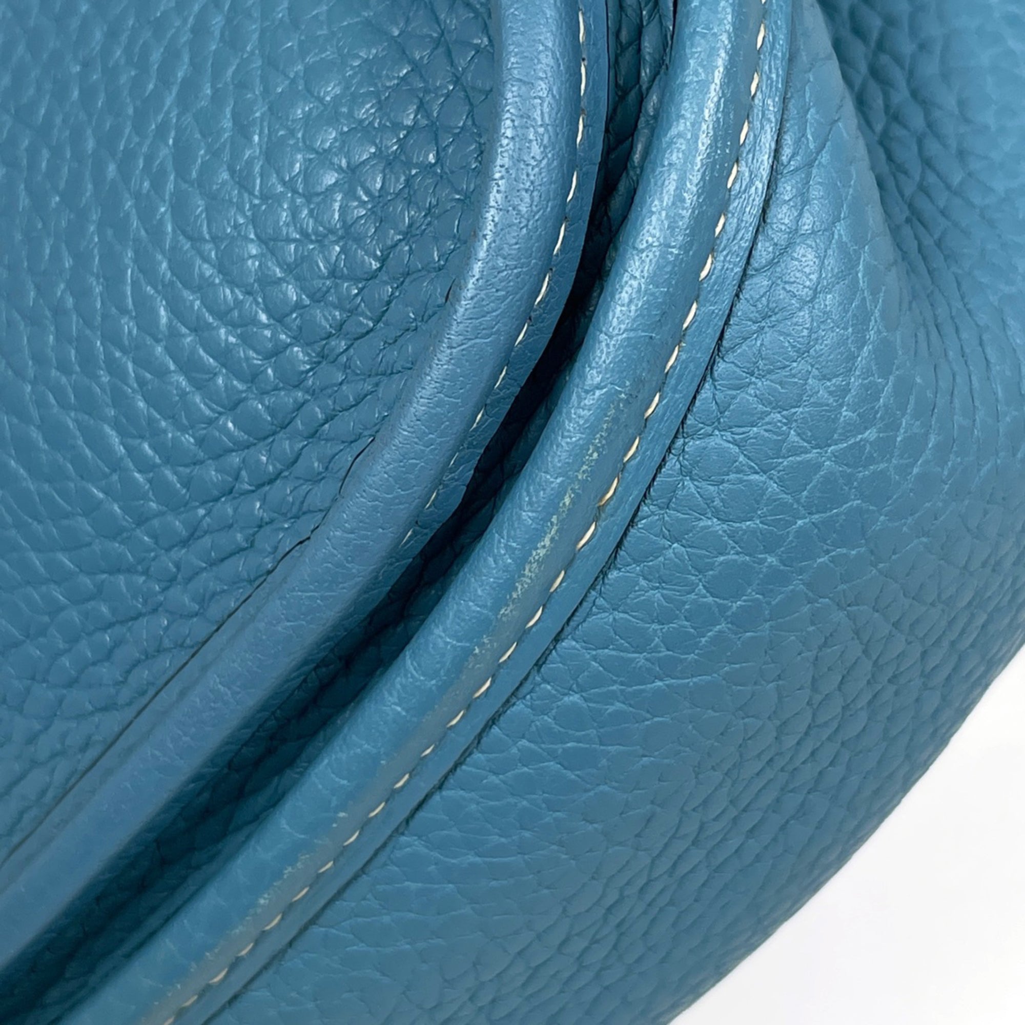 Hermes Evelyne Blue Jean Taurillon Clemence Leather Shoulder Bag (Pre-Owned)