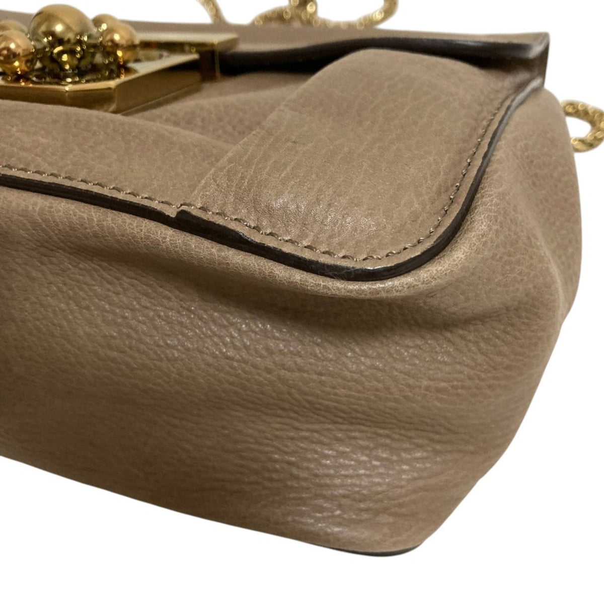 Chloé Grayish Leather Shoulder Bag (Pre-Owned)