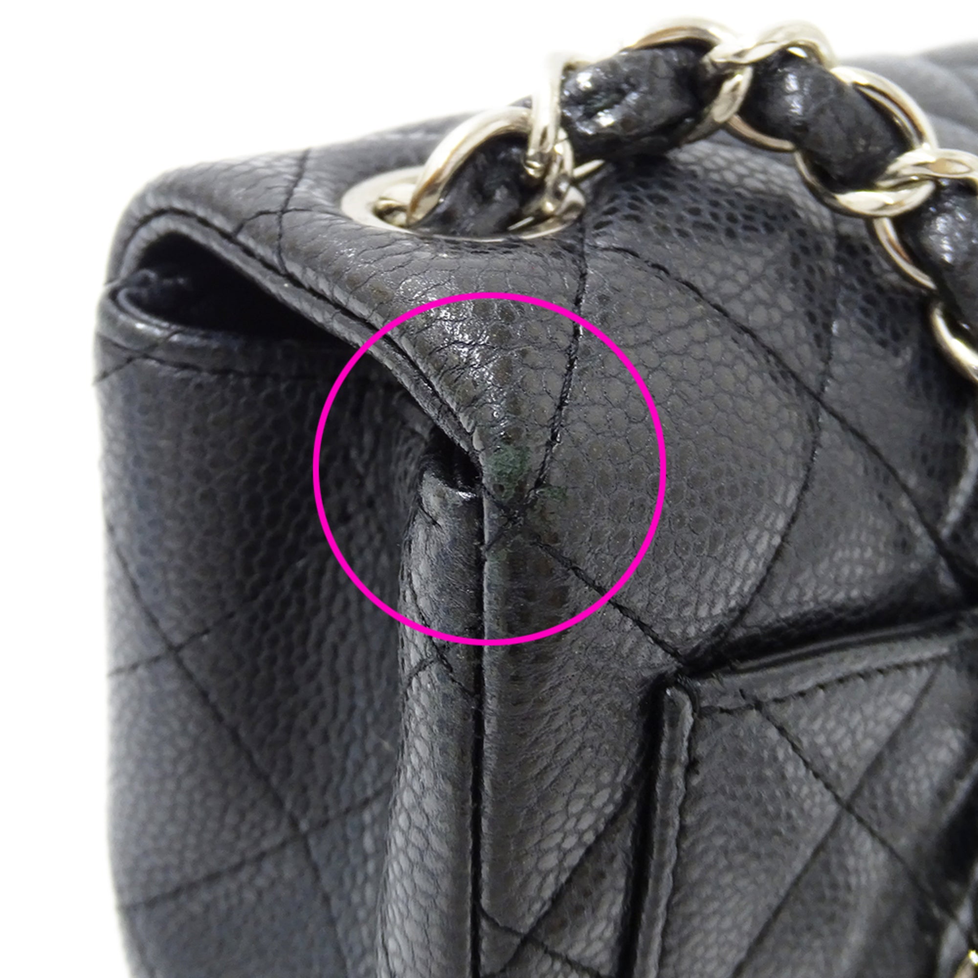 Chanel Black Grained Calfskin Handbag Shoulder Bag (Pre-Owned)
