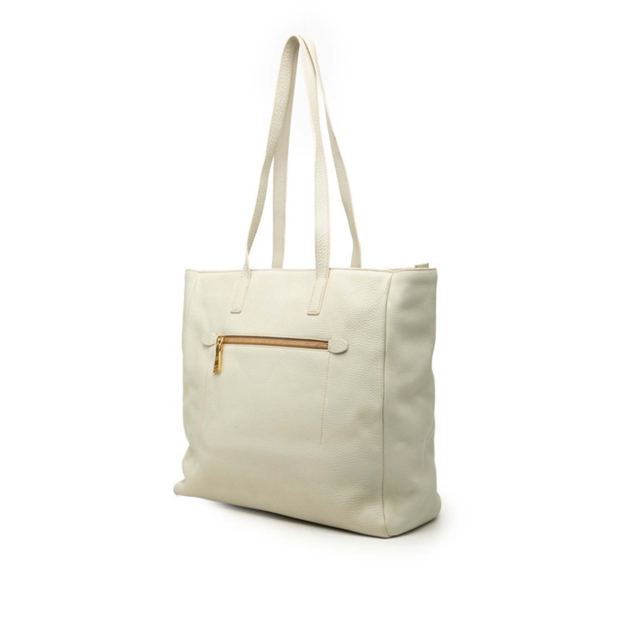 Prada Green White Leather Shoulder Bag Tote Bag (Pre-Owned)