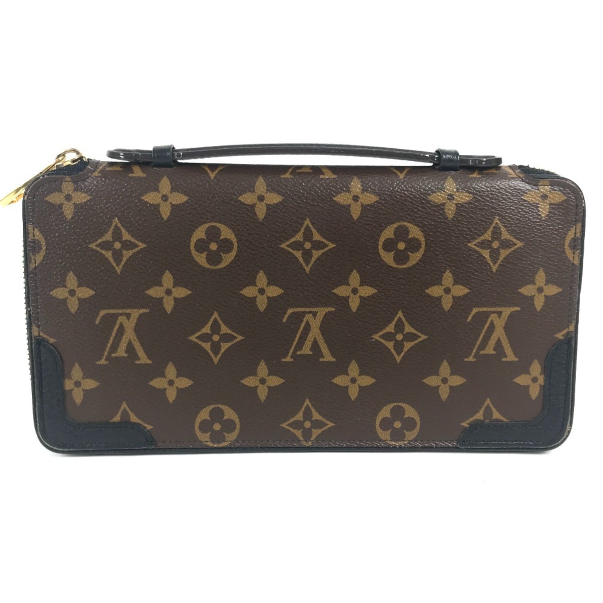 Louis Vuitton Monogram Black Brown Monogram Leather Pouch (Pre-Owned)