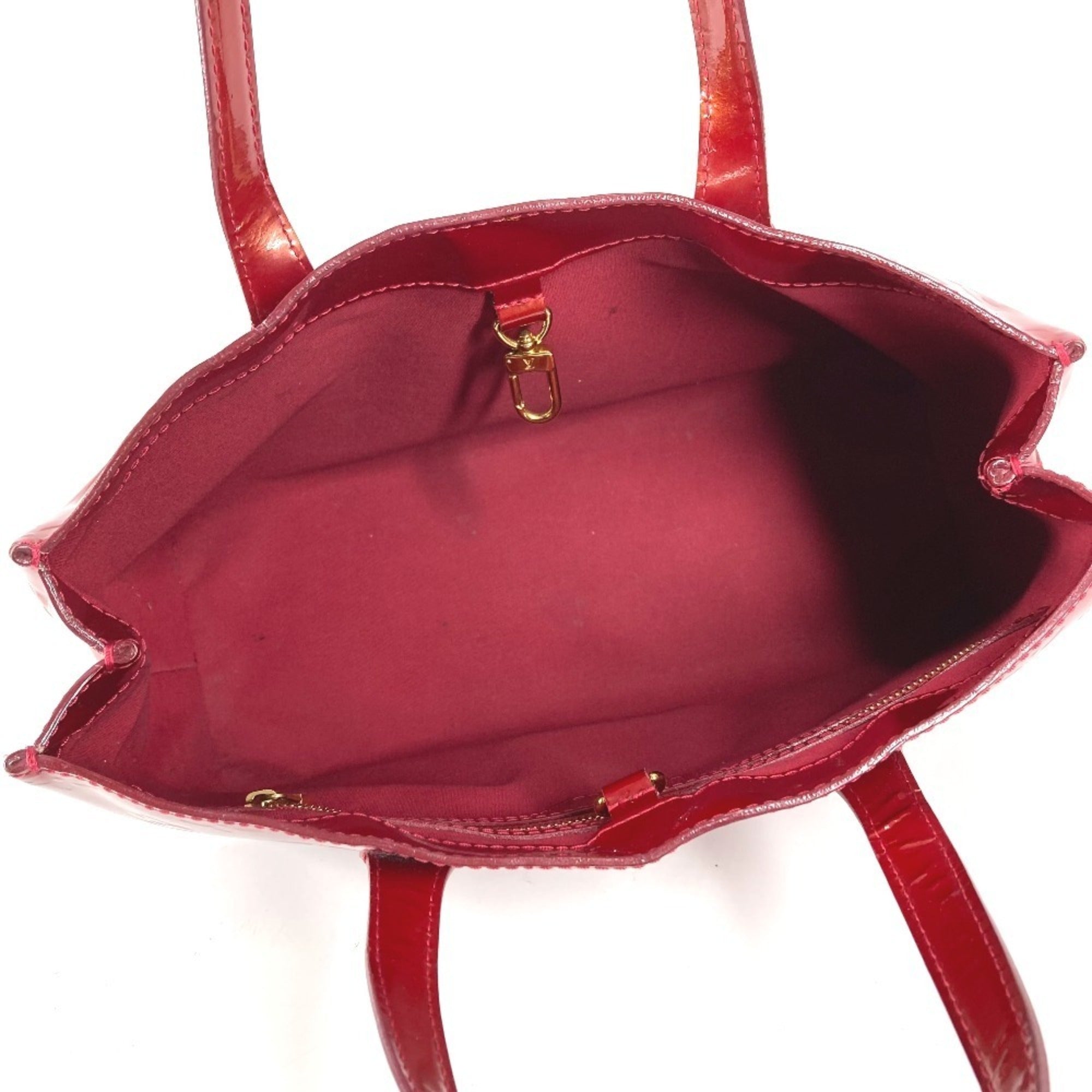 Louis Vuitton Pomme D'amour Red Color Monogram Vernis Canvas Handbag Tote Bag (Pre-Owned)