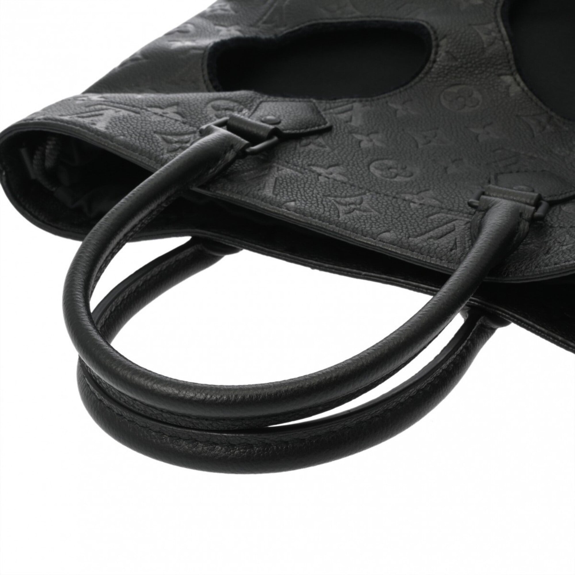 Louis Vuitton Noir Leather Tote Bag (Pre-Owned)
