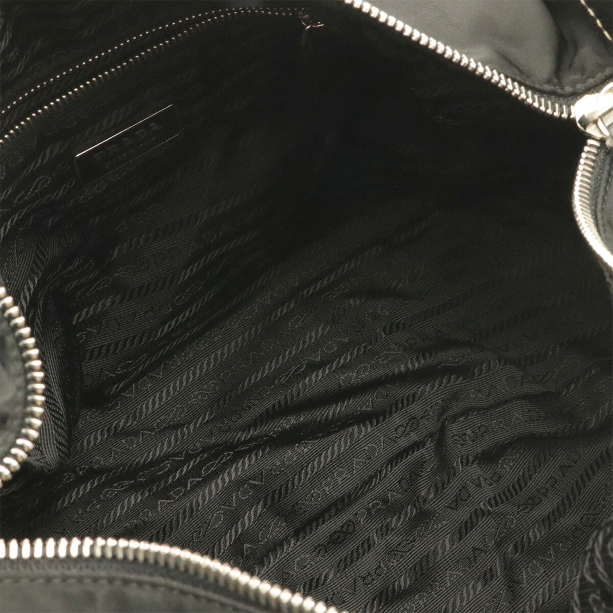 Prada Black Nero Nylon Leather Shoulder Bag (Pre-Owned)
