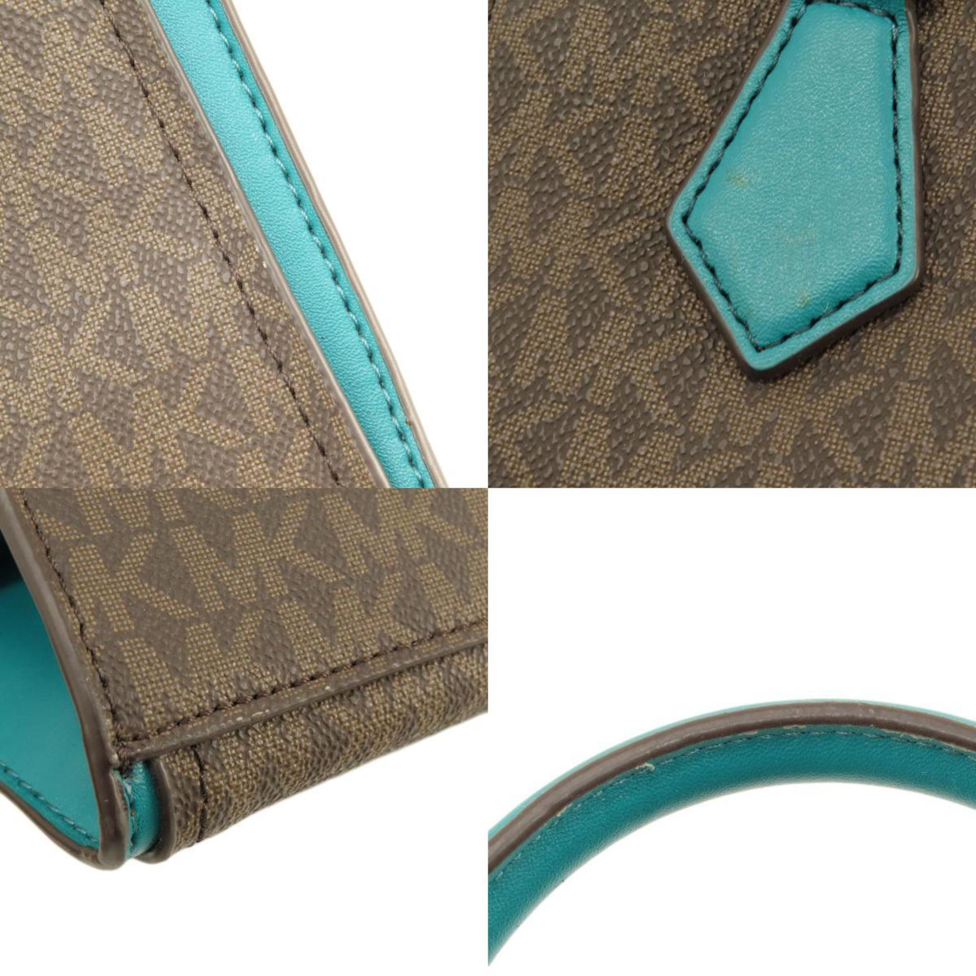 Michael Kors Brown Leather Coated Canvas Handbag (Pre-Owned)