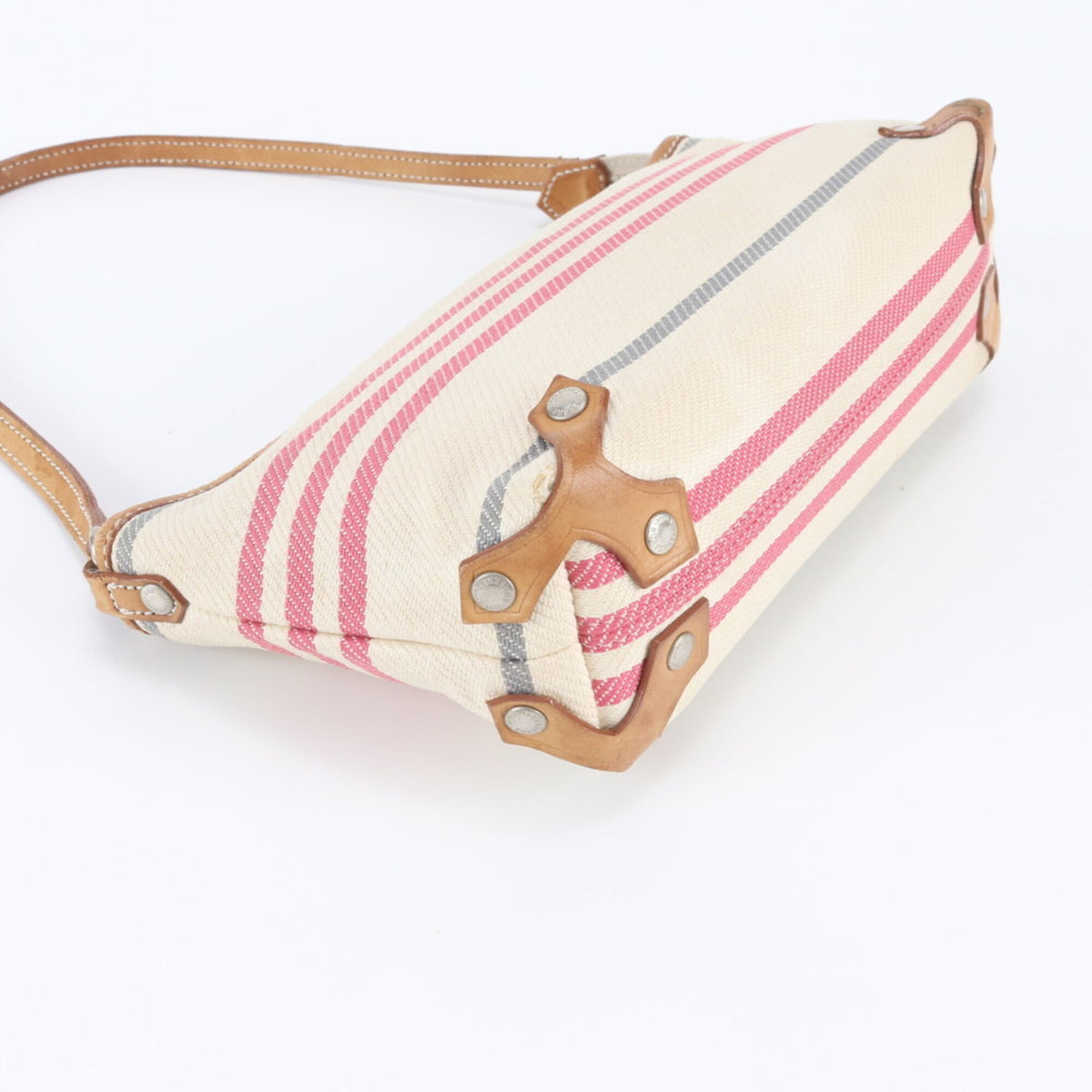 Burberry Multi-Color Leather Canvas Handbag Shoulder Bag Tote Bag (Pre-Owned)