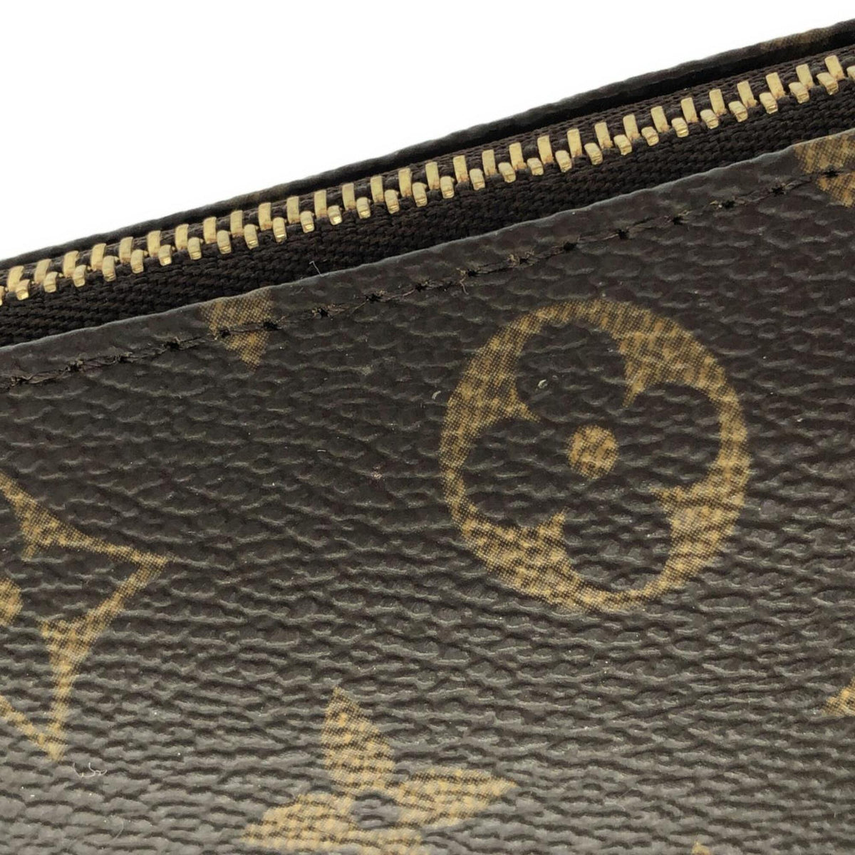 Louis Vuitton Marron Coated Canvas Pochette Pouch (Pre-Owned)