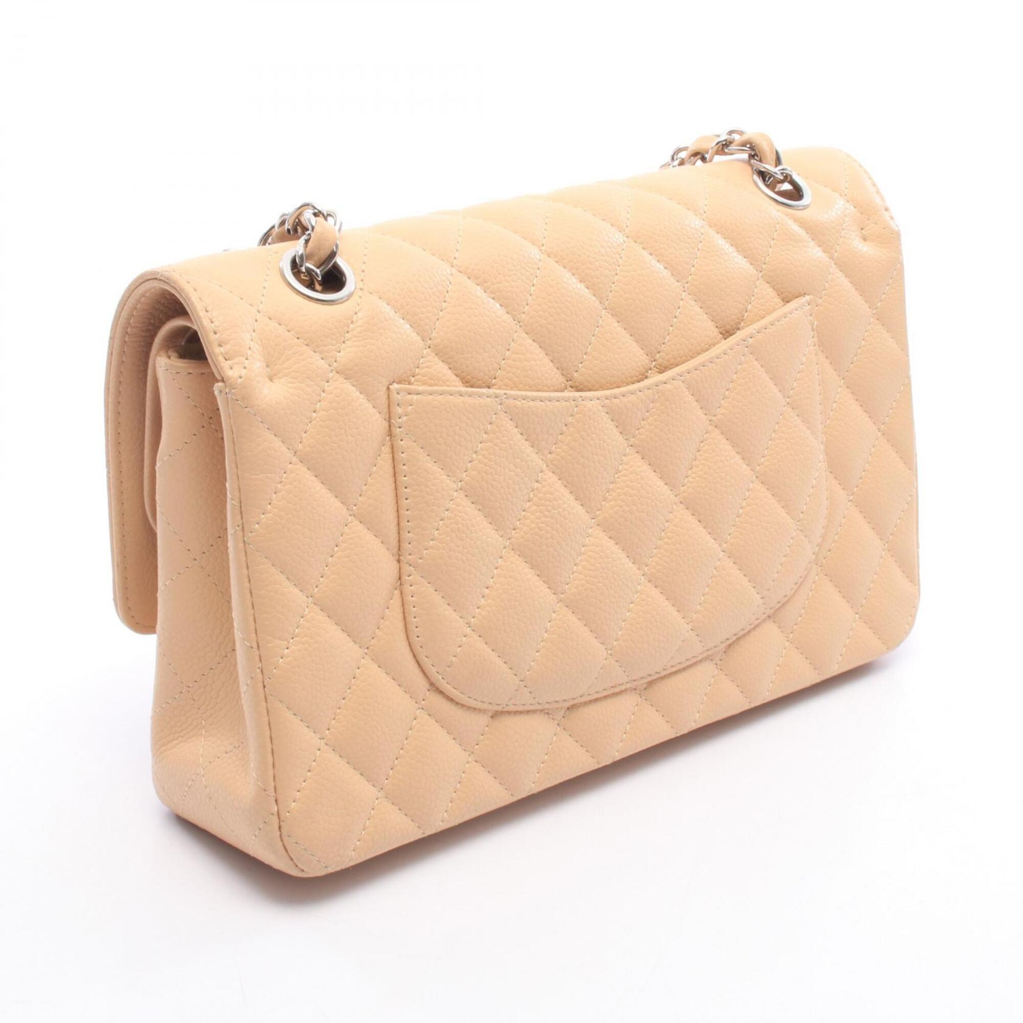 Chanel Beige Grained Calfskin Handbag Shoulder Bag (Pre-Owned)
