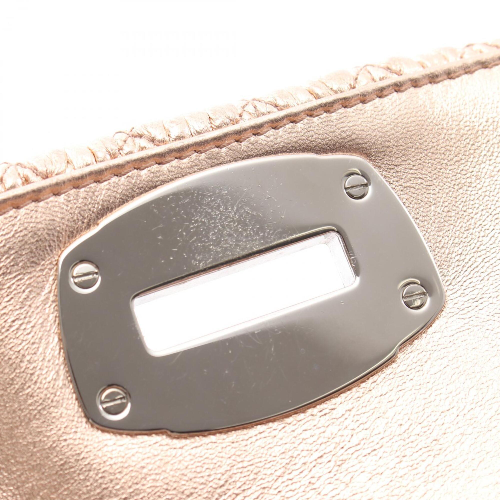 Miu Miu Gold Leather Handbag Shoulder Bag (Pre-Owned)