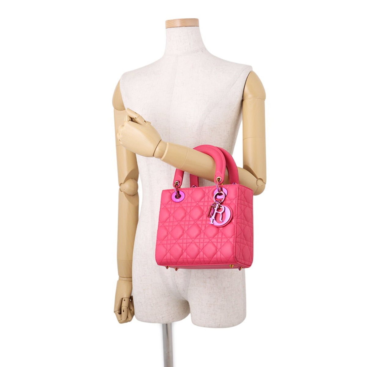 Christian Dior Lady Dior Pink Leather Handbag (Pre-Owned)