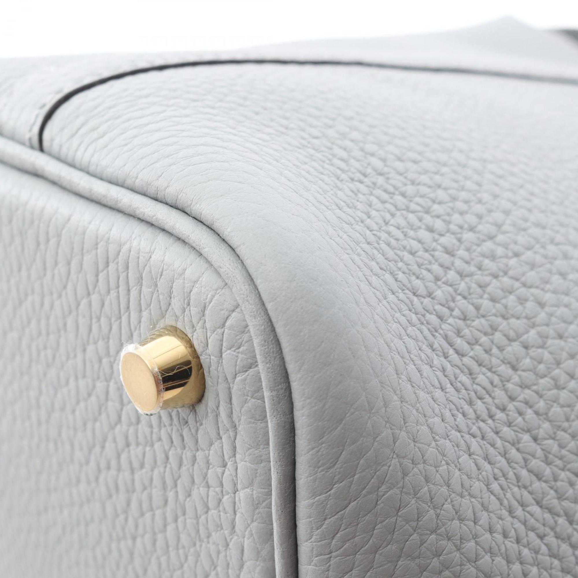 Hermes Picotin Gray Taurillon Clemence Leather Handbag (Pre-Owned)