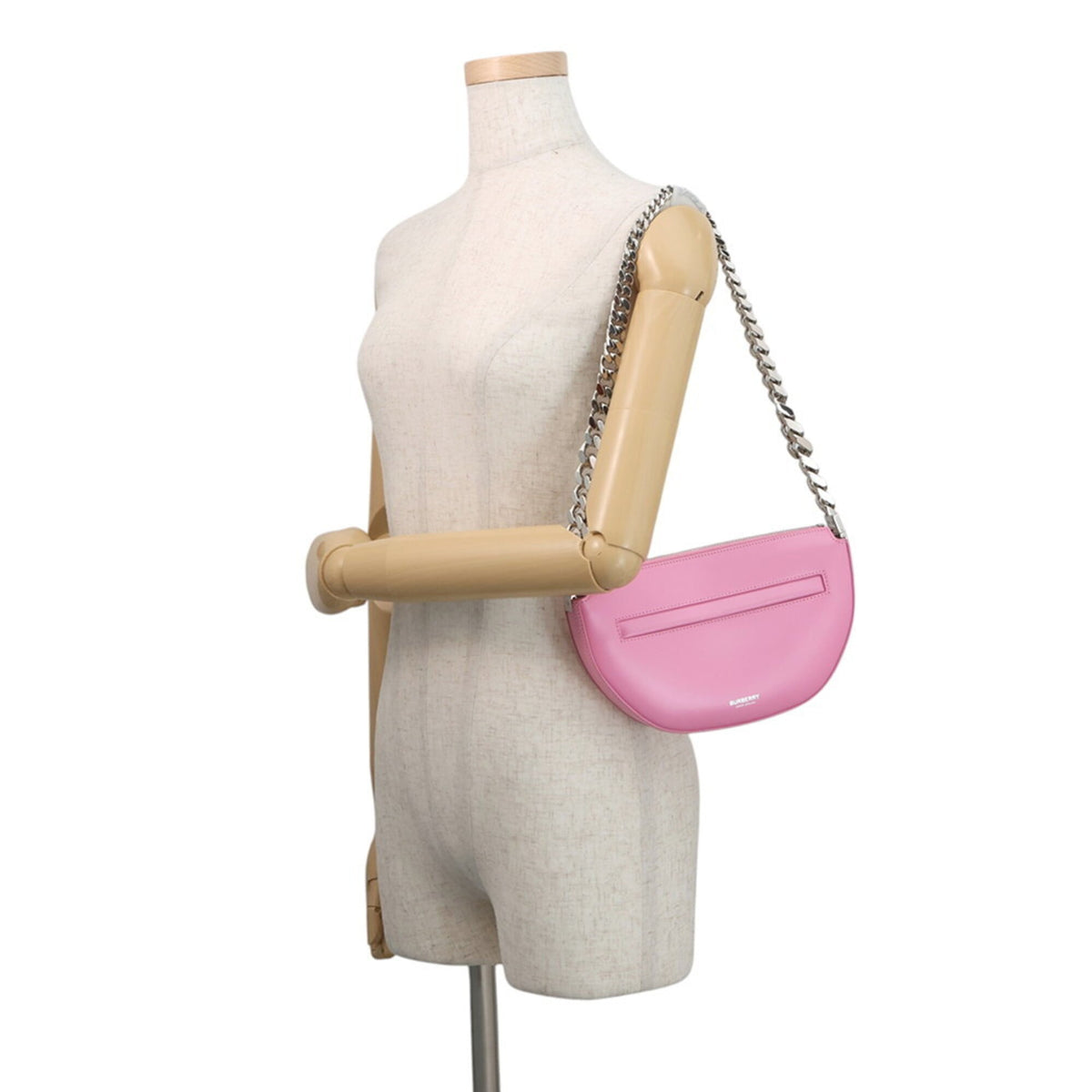 Burberry Pink Leather Handbag Shoulder Bag (Pre-Owned)