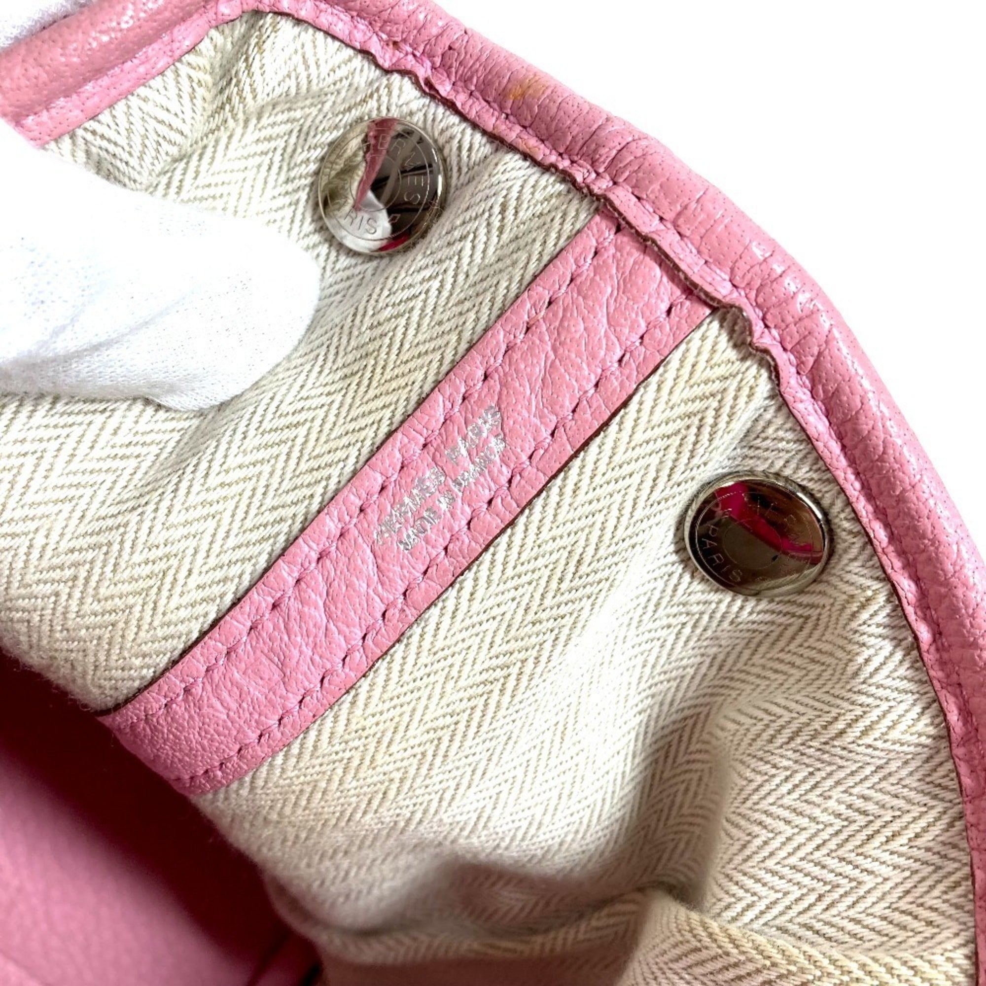 Hermes Garden Pink Rose Confetti Negonda Leather Handbag Tote Bag (Pre-Owned)