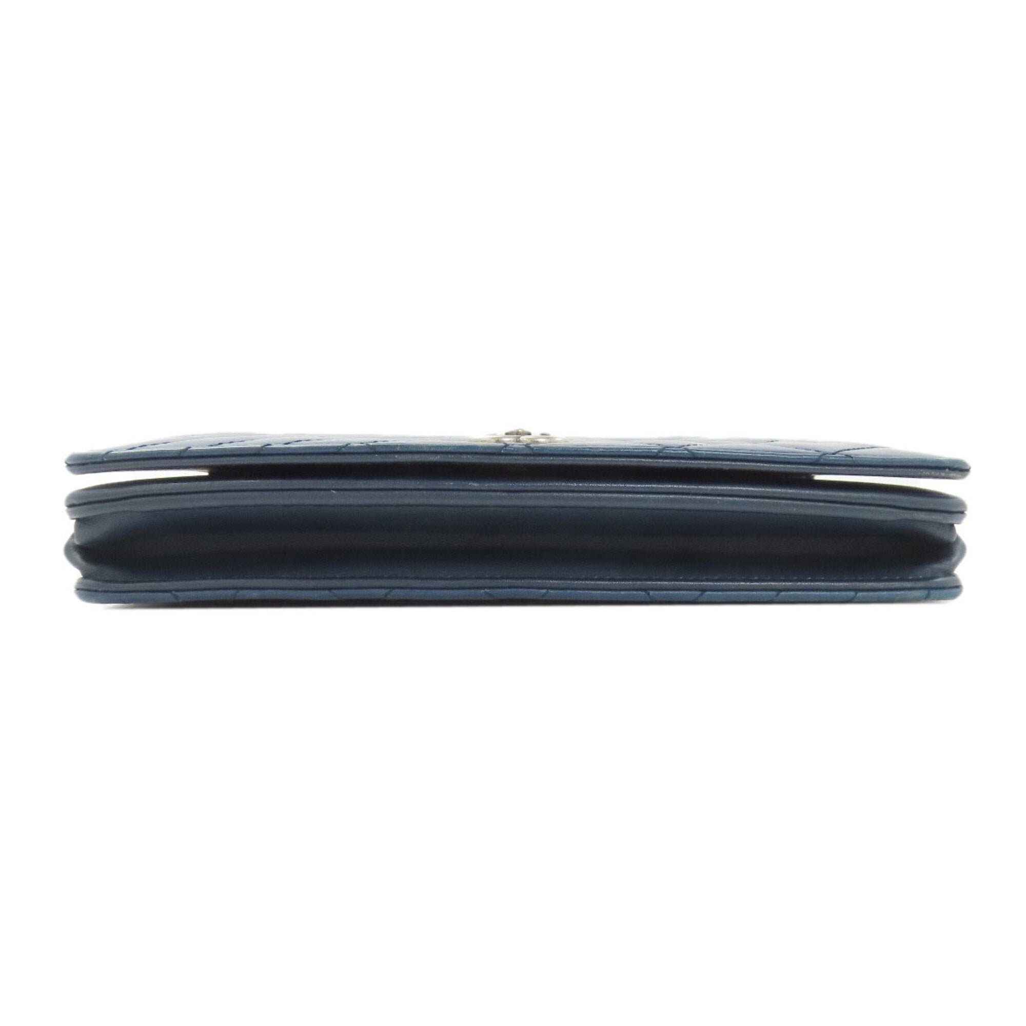 Chanel Matelasse Blue Leather Chain/Shoulder Wallet (Pre-Owned)