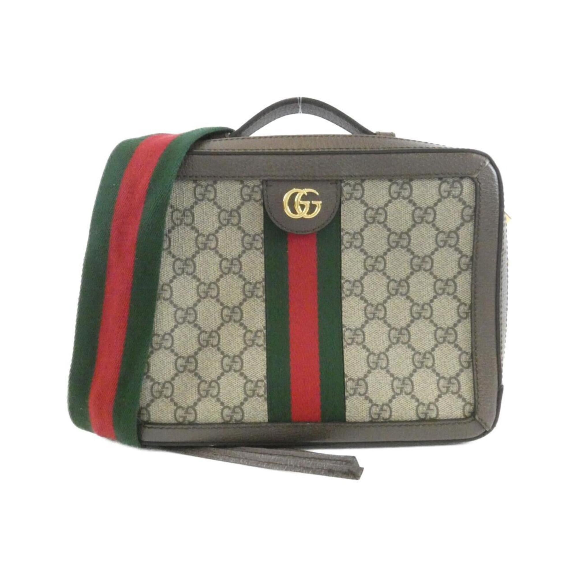 Gucci Beige Brown Gg Supreme Canvas Handbag (Pre-Owned)