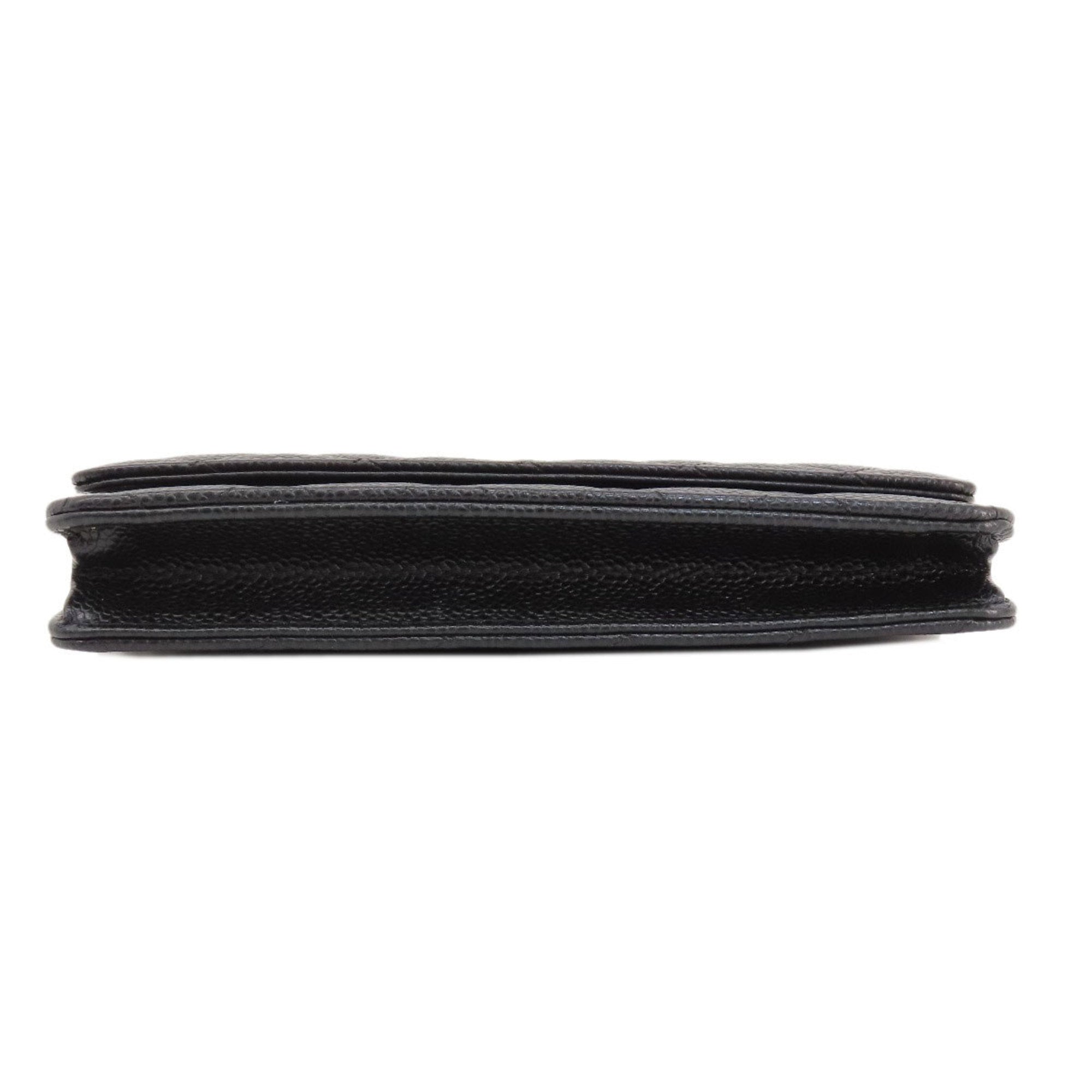 Chanel Black Caviar Leather Chain/Shoulder Wallet (Pre-Owned)