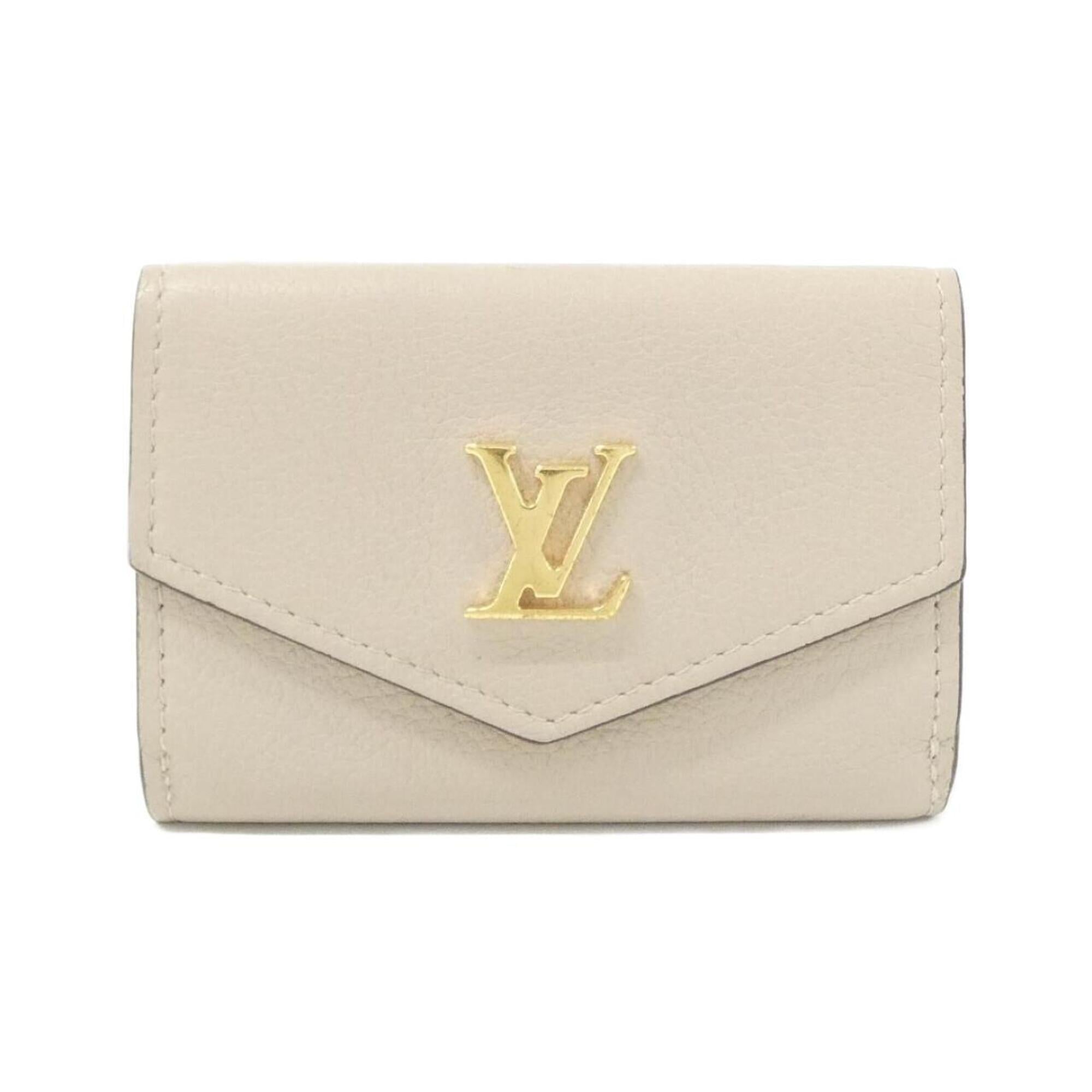 Louis Vuitton Grayish Leather Wallet (Tri-Fold) (Pre-Owned)