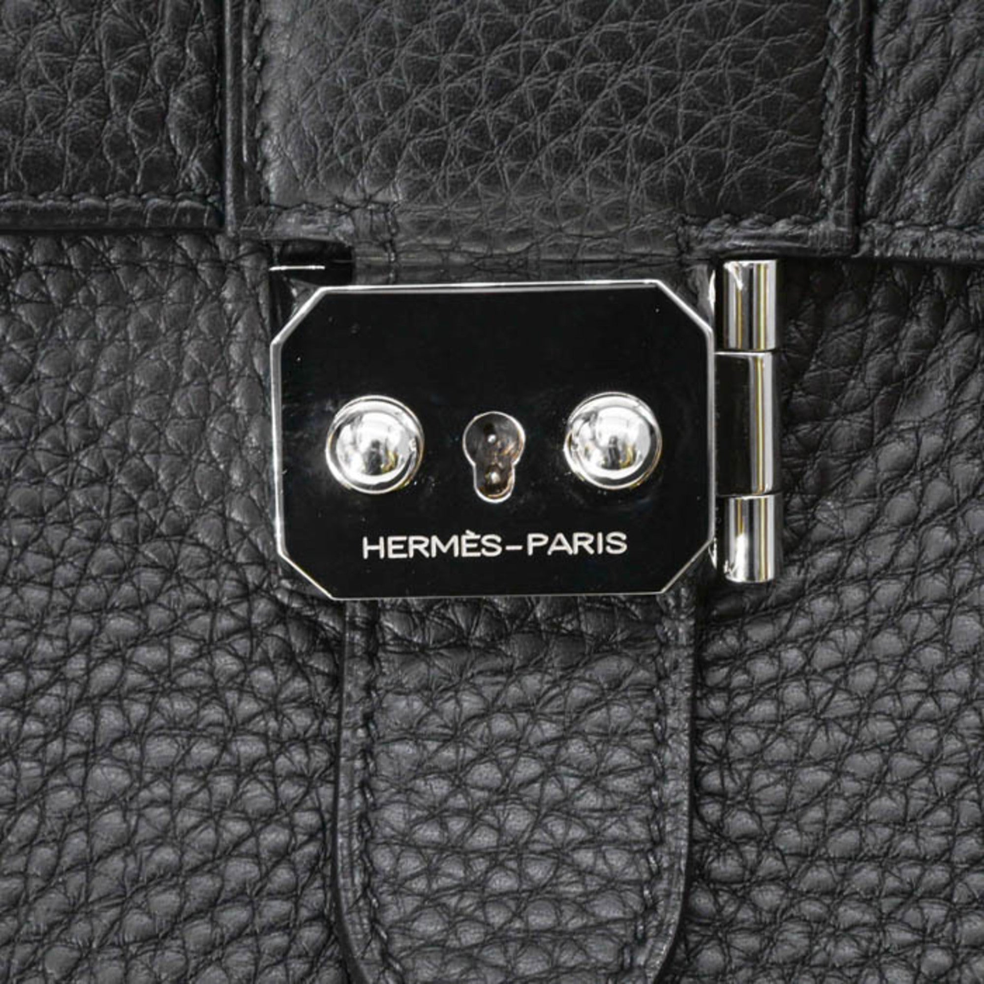 Hermes Black Taurillon Clemence Leather Handbag (Pre-Owned)