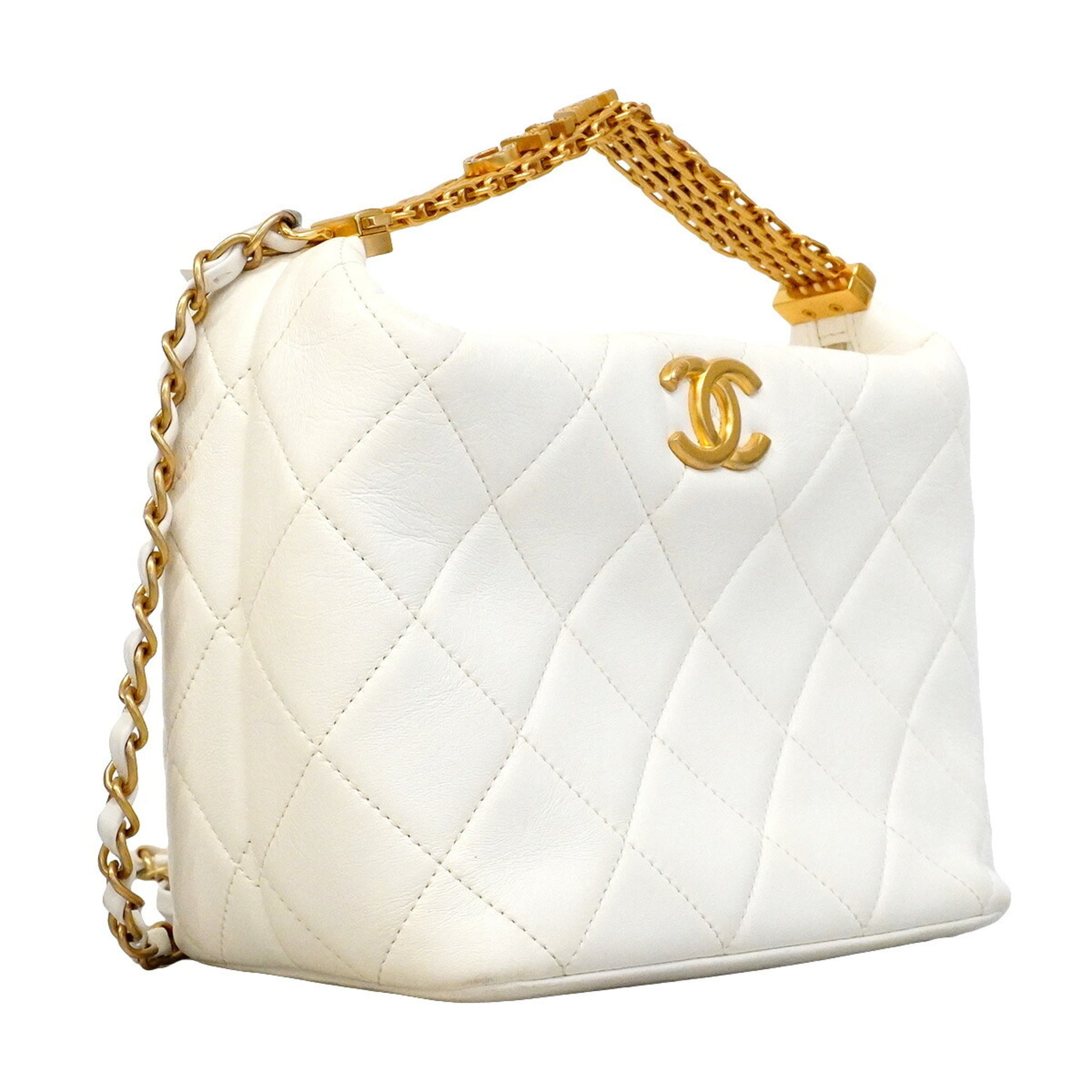 Chanel White Leather Handbag (Pre-Owned)