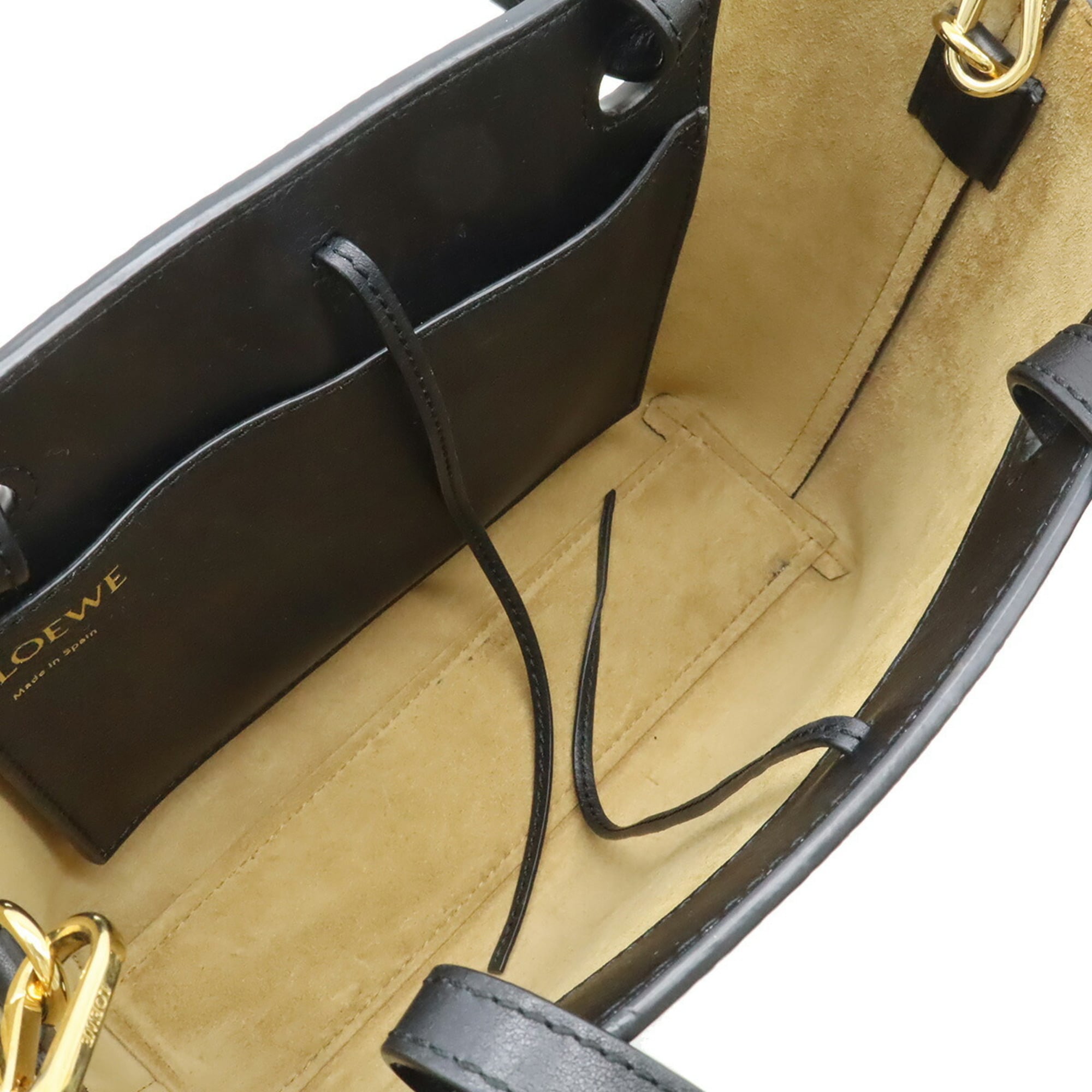 Loewe Black Leather Handbag Shoulder Bag Tote Bag (Pre-Owned)