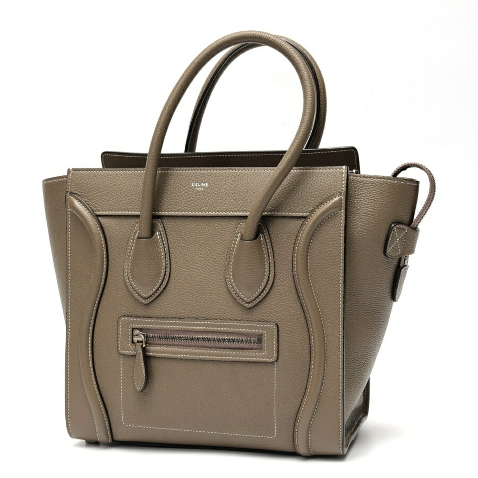 Celine Brown Grayish Leather Handbag (Pre-Owned)