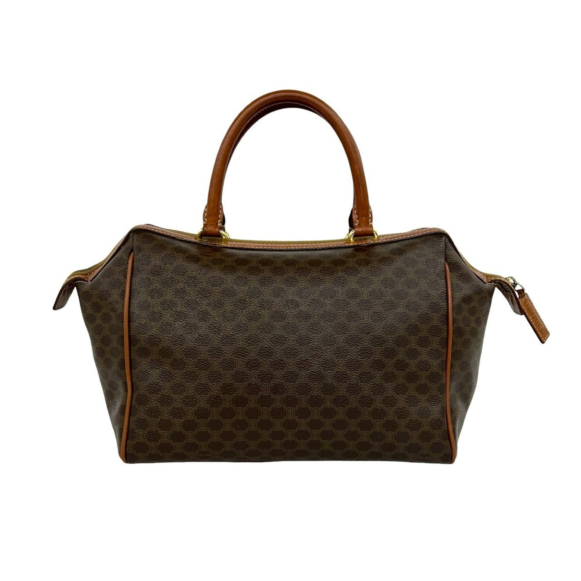 Celine Brown Pvc Leather Boston Bag Handbag Shoulder Bag (Pre-Owned)