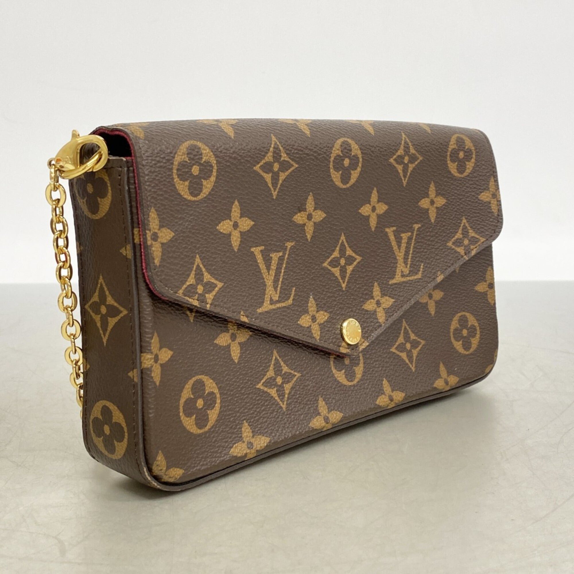 Louis Vuitton Brown Fuchsia Chain/Shoulder Wallet (Pre-Owned)