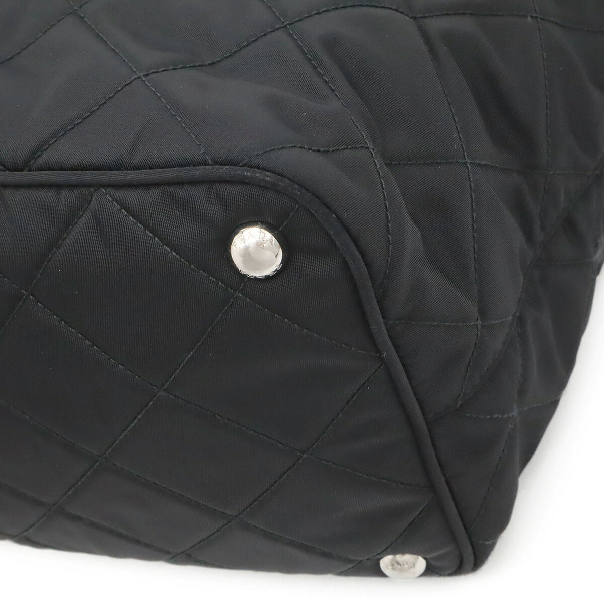 Prada Nero Nylon Leather Handbag Shoulder Bag (Pre-Owned)