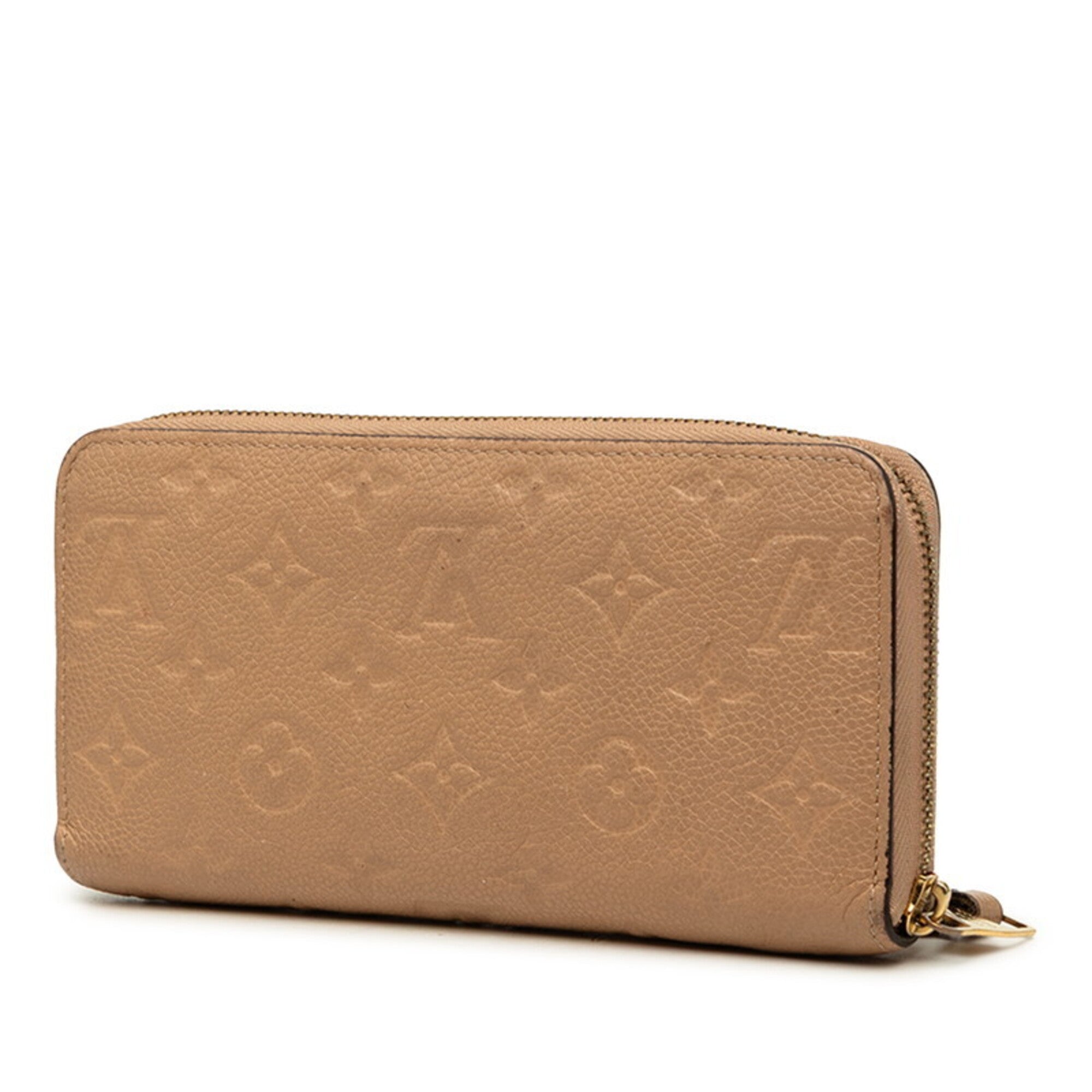 Louis Vuitton Beige Leather Long Wallet (Bi-Fold) (Pre-Owned)