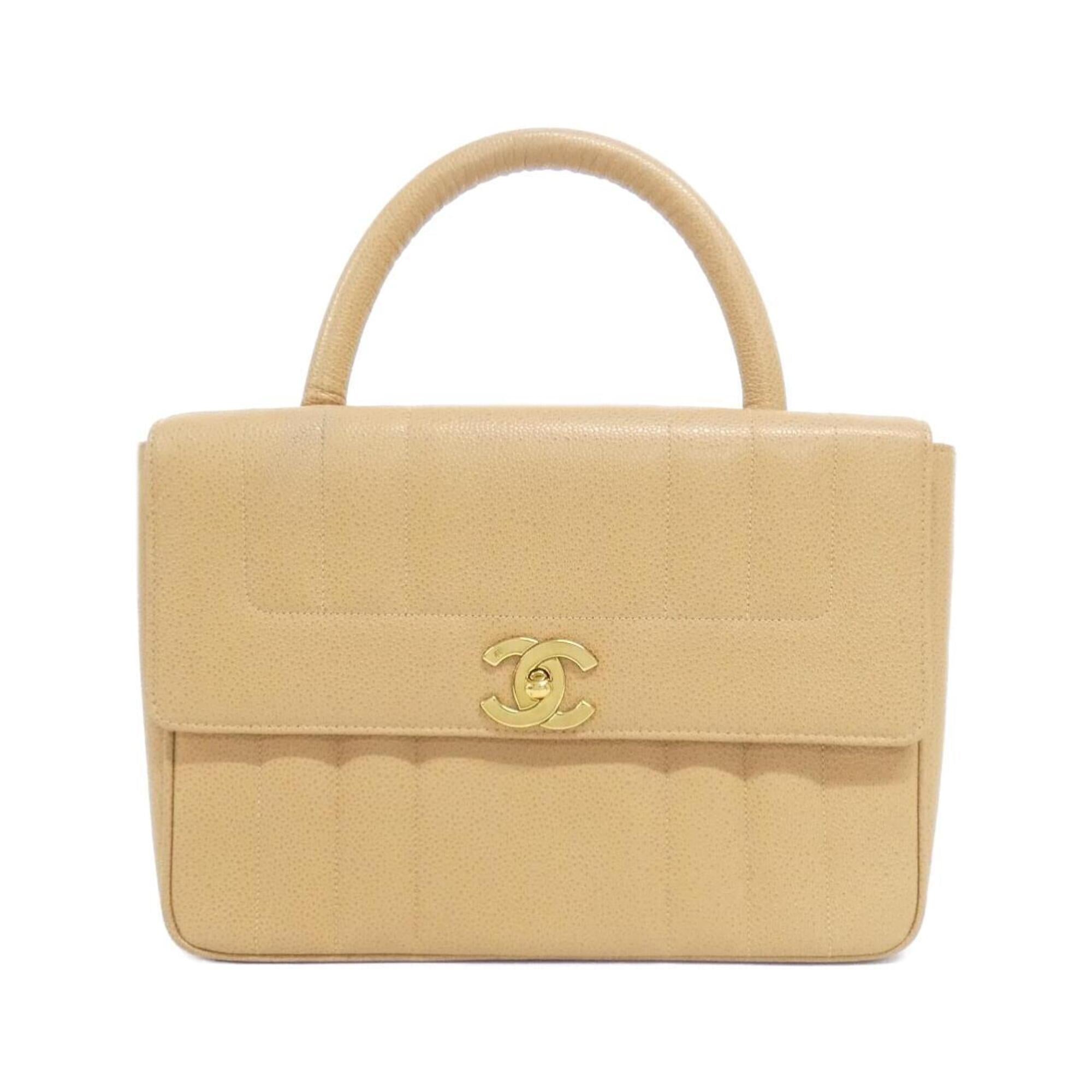 Chanel Beige Grained Calfskin Handbag (Pre-Owned)