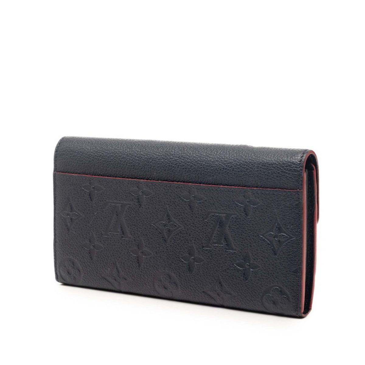 Louis Vuitton Marine Rouge Navy Leather Long Wallet (Bi-Fold) (Pre-Owned)