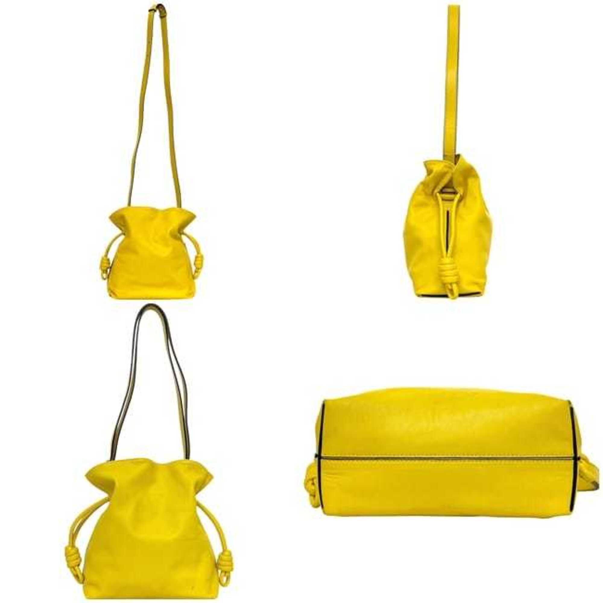 Loewe Yellow Nappa Leather Shoulder Bag Tote Bag (Pre-Owned)