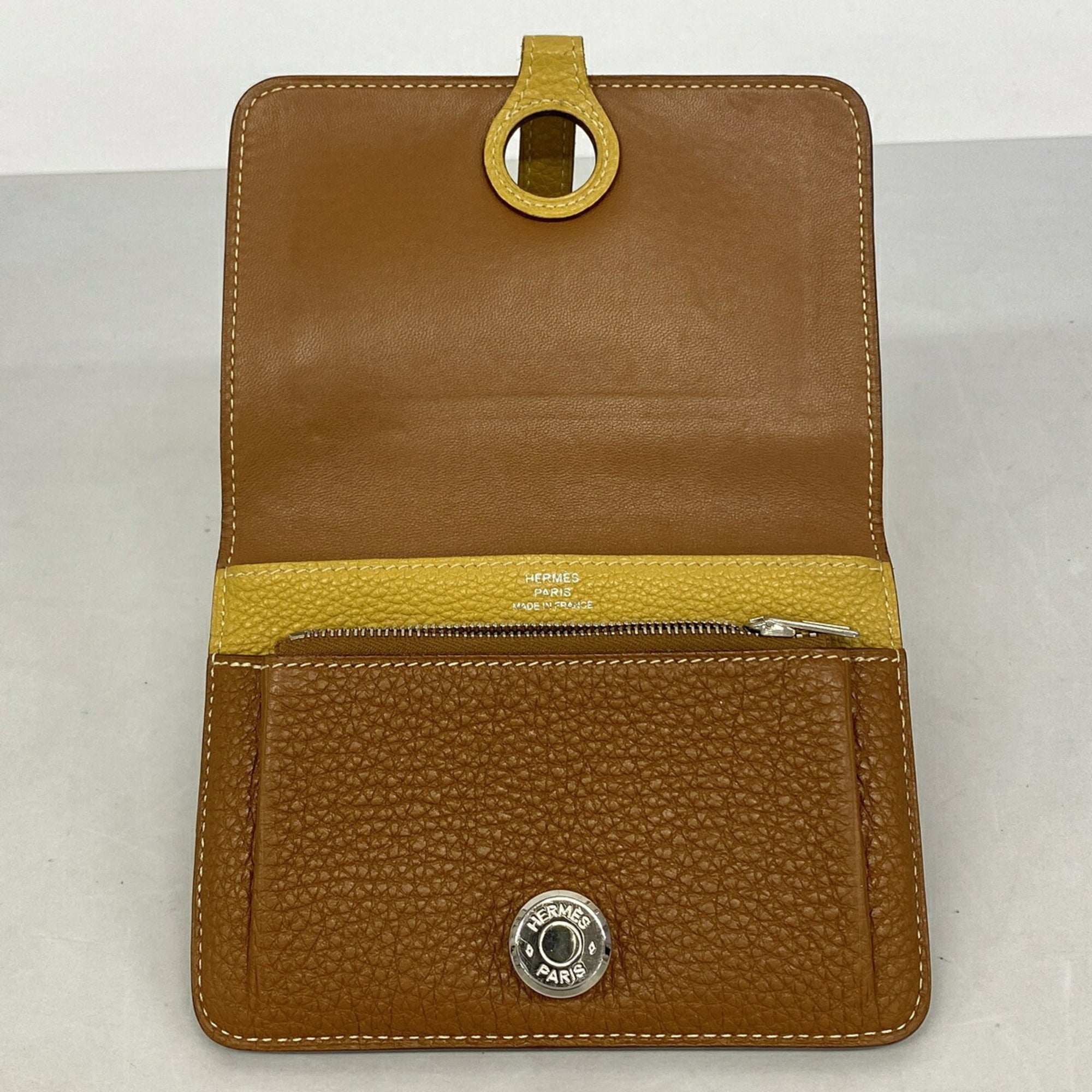 Hermes Gold Togo Leather Coin Purse/Coin Case (Pre-Owned)