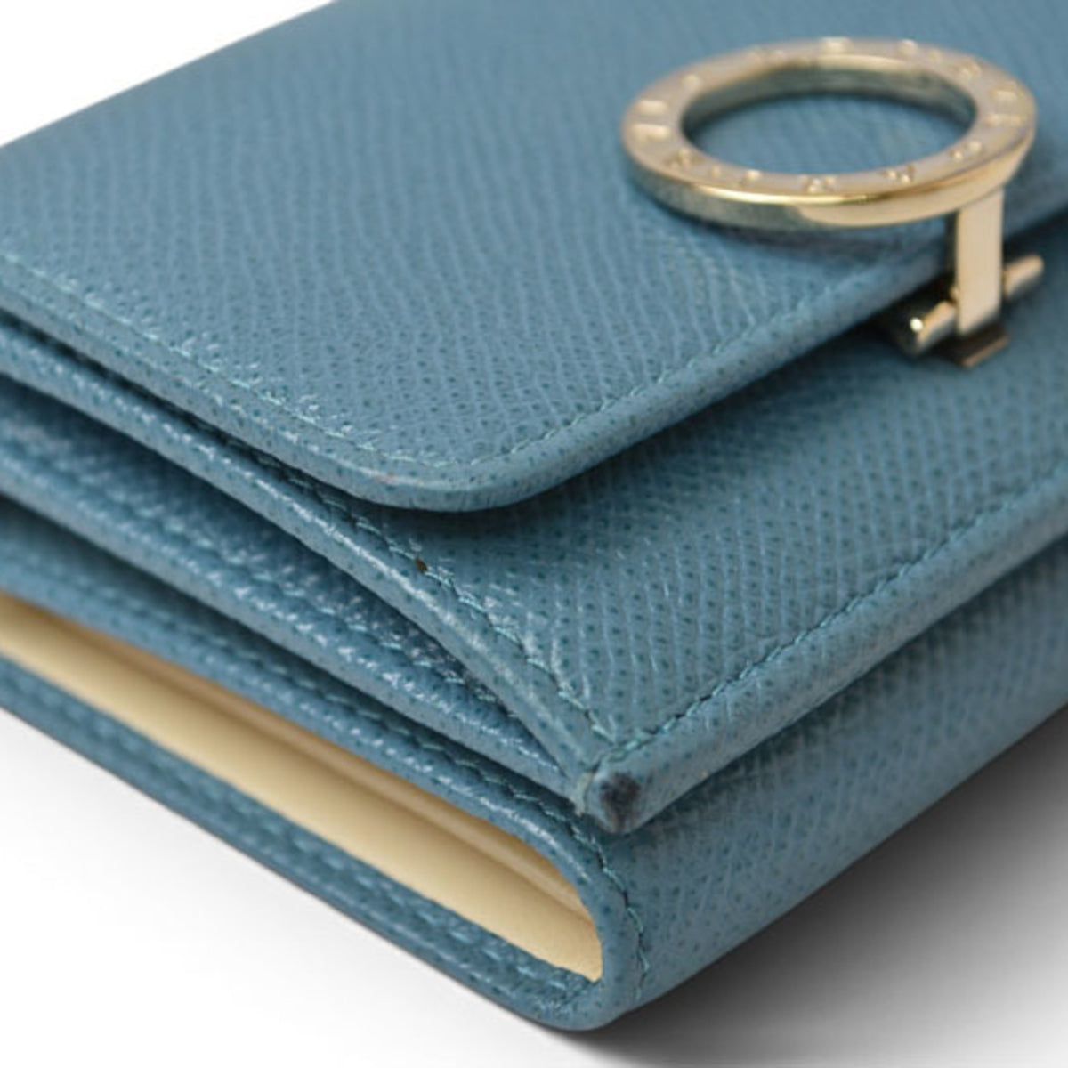 Bvlgari Bvlgari Bvlgari Blue Turquoise Leather Wallet (Tri-Fold) (Pre-Owned)